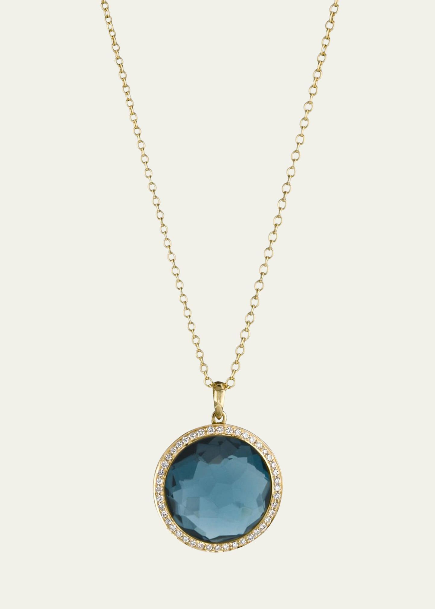 Ippolita 18K Yellow Gold Lollipop Turquoise Mini Pendant Necklace with Pave Diamonds, 18 Product Image