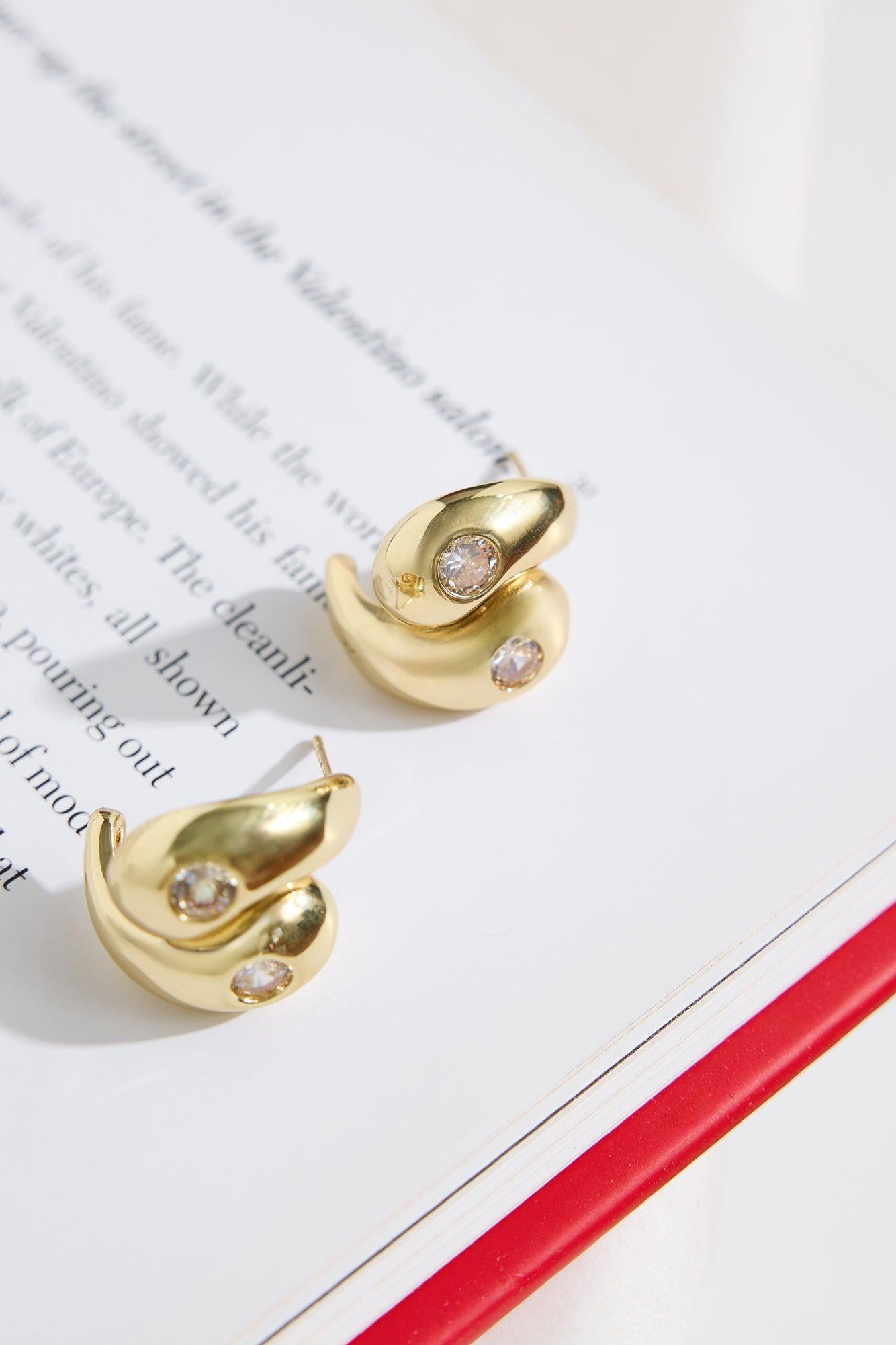 18k Gold Plated Swoon Earrings Gold Product Image