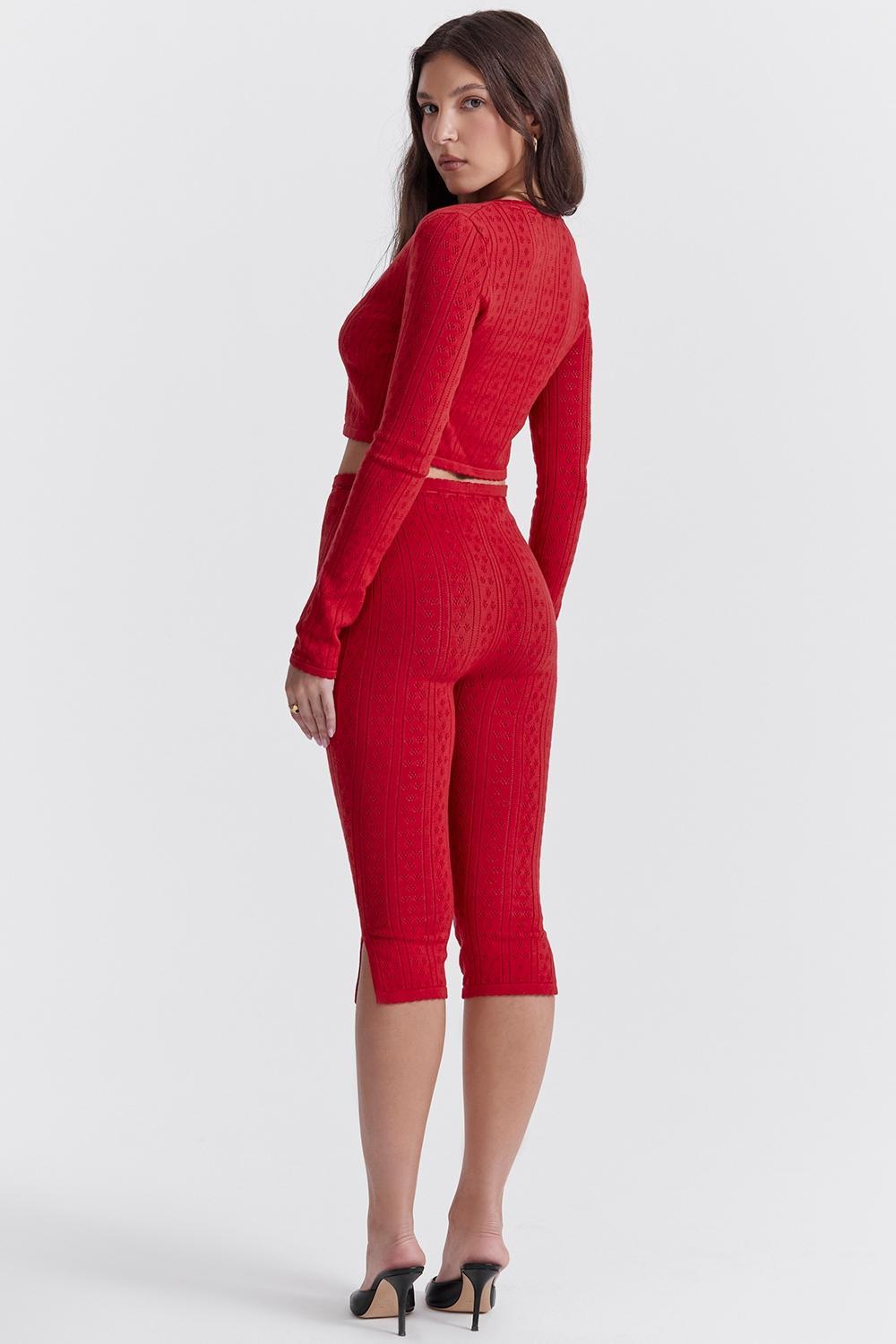 Abigail  cherry knit capri trousers - sale Product Image