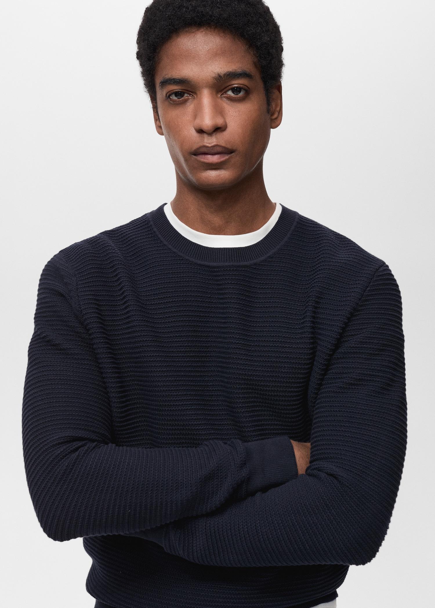 100% cotton braided sweater - Men | MANGO USA Product Image