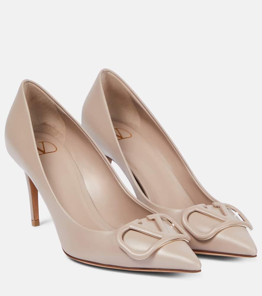 VALENTINO GARAVANI 80mm Vlogo Signature Pumps In Beige Product Image