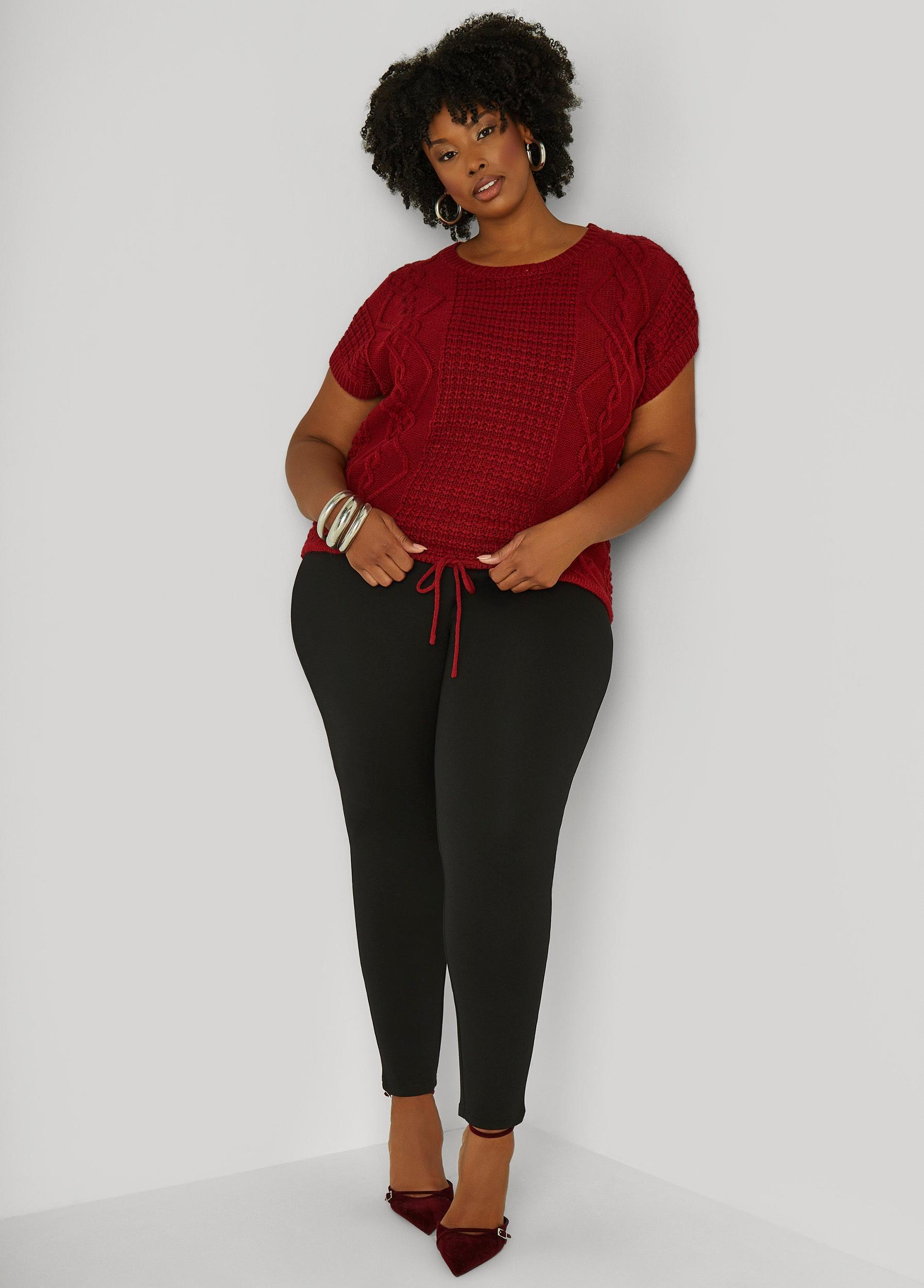 Drawstring Cable Knit Sweater Product Image