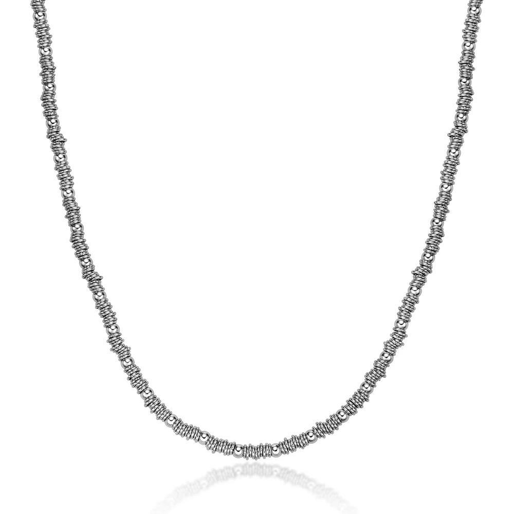 Men's LYNX Stainless Steel 4 mm Bead Chain Necklace, Size: 18" Product Image