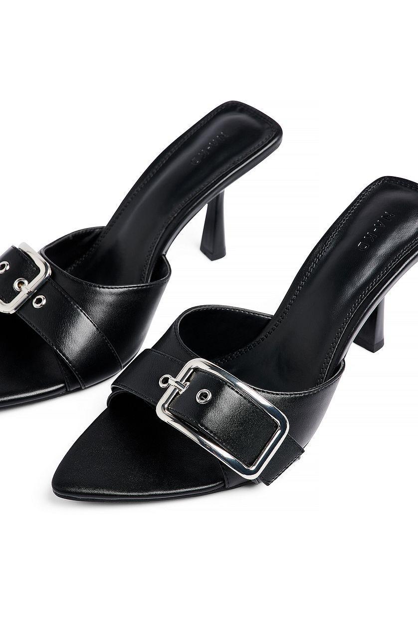Pointy Toe Buckle Detail Heels Product Image
