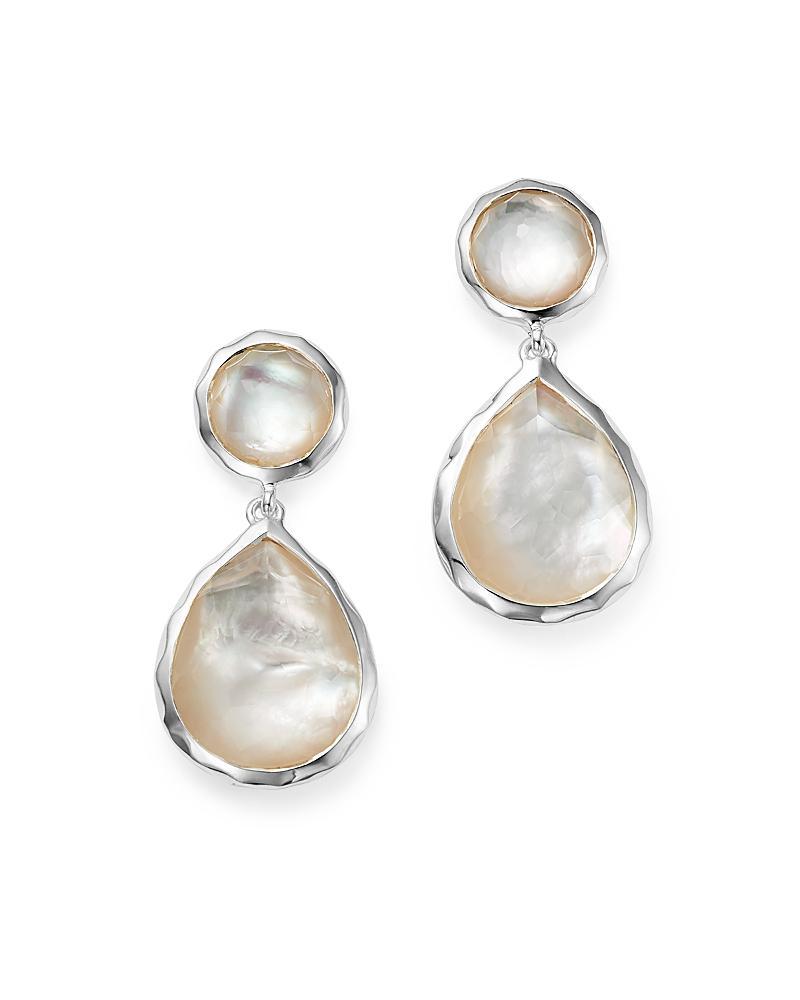 Womens Wonderland Mother-Of-Pearl, Clear Quartz & Sterling Silver Snowman Doublet Drop Earrings Product Image