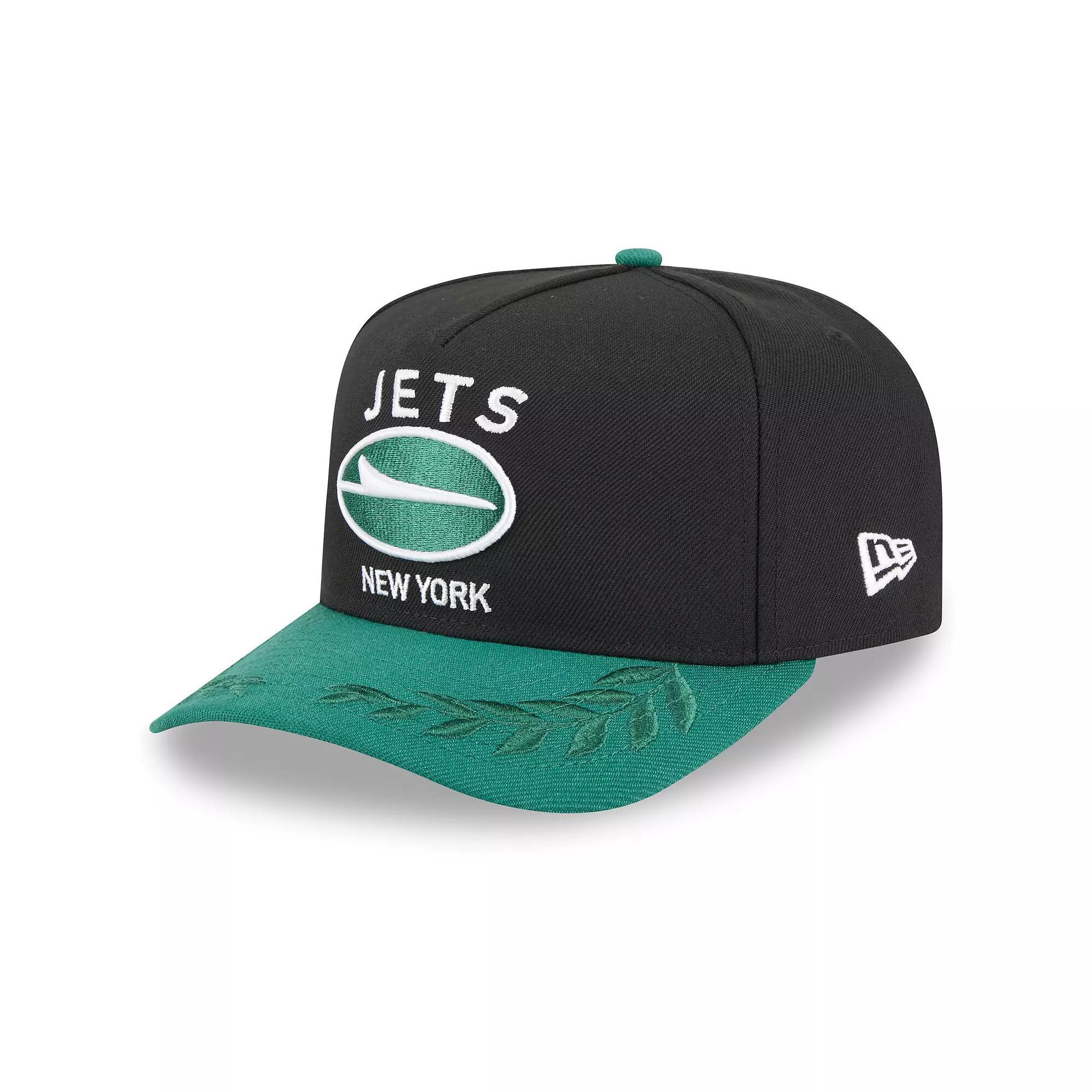 Men's New Era  Black/Green New York Jets 2025 NFL Draft A-Frame 9FIFTY Snapback Hat Product Image