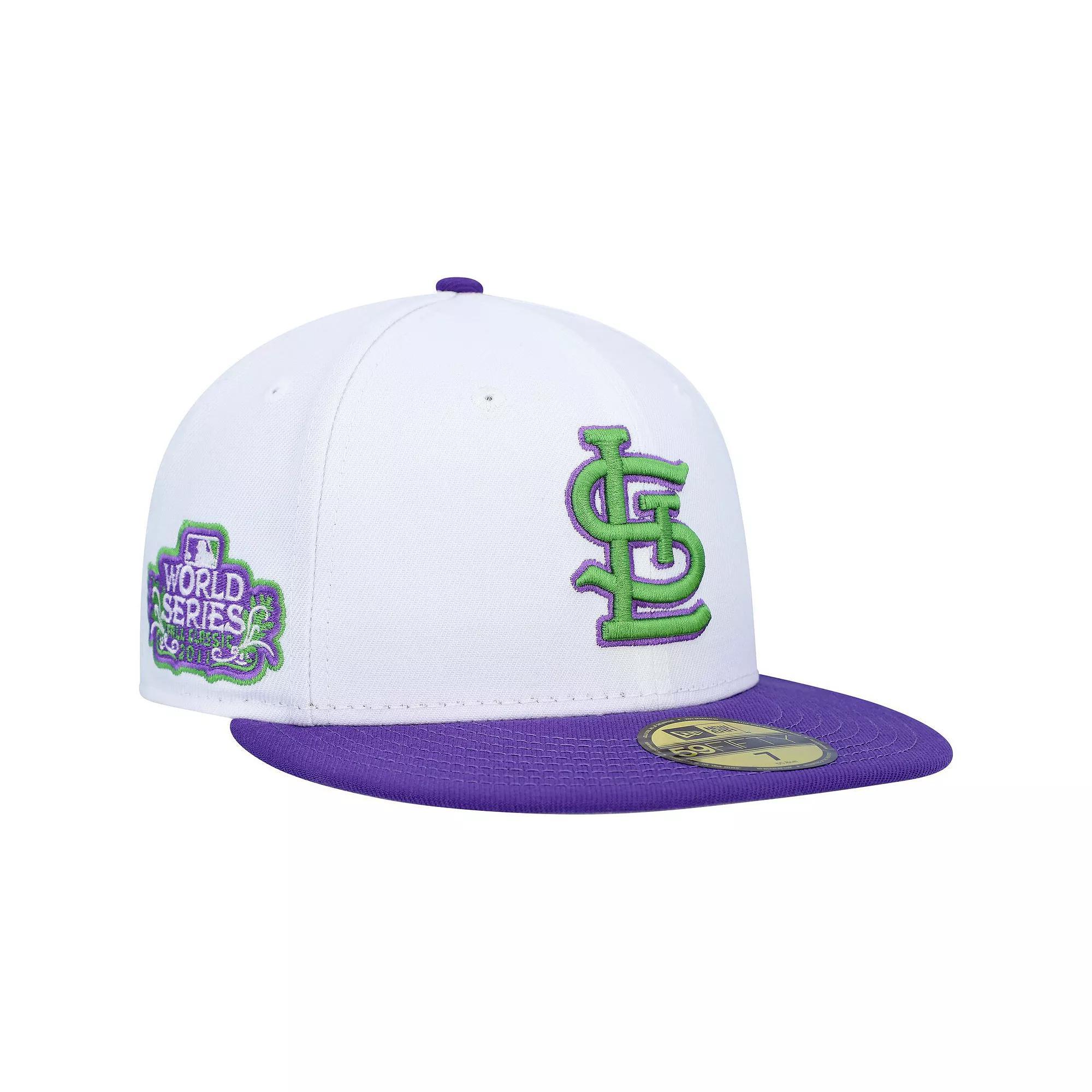 Men's New Era White St. Louis Cardinals 2011 World Series Side Patch 59FIFTY Fitted Hat, Size: 7 3/8 Product Image