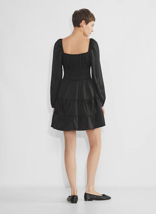 martine satin longsleeve dress Product Image
