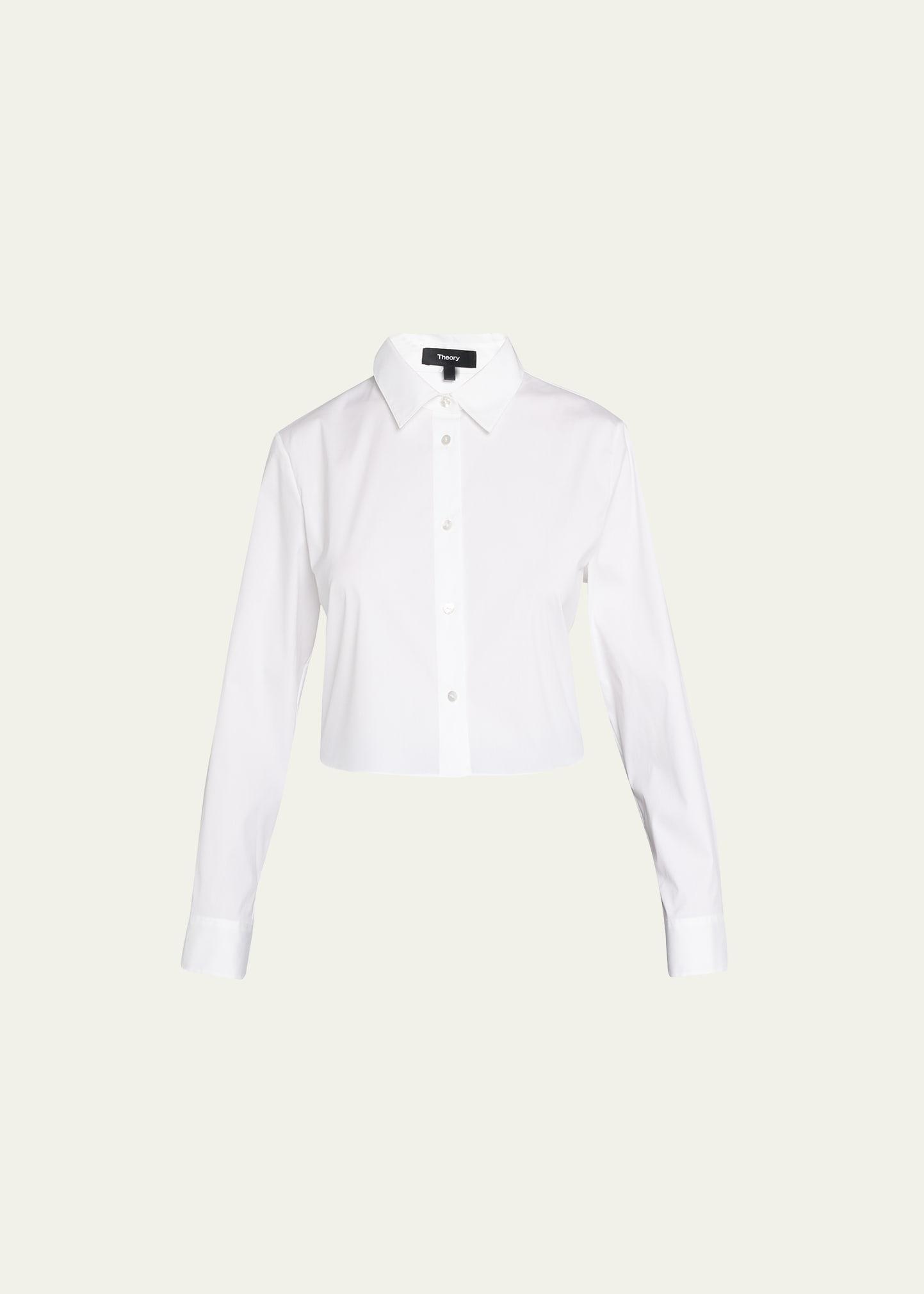 Theory Cropped Button Front Shirt Product Image