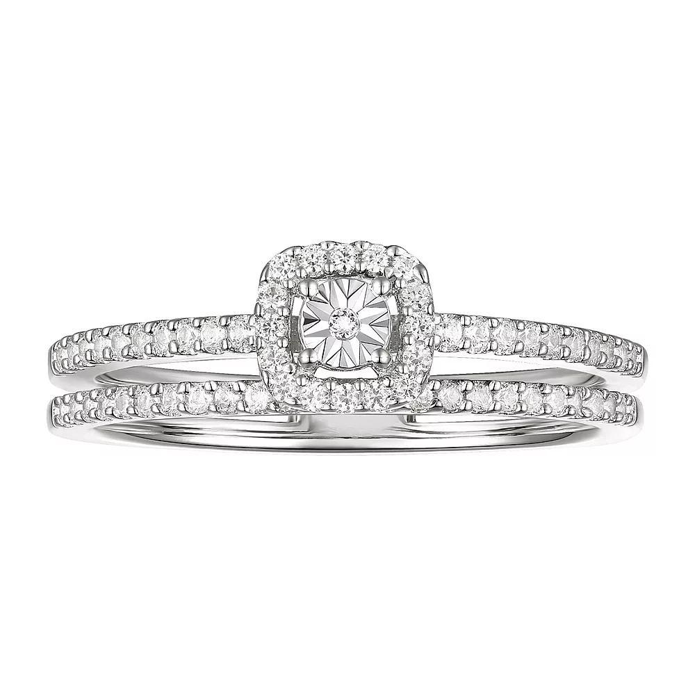 Sterling Silver 1/4 Carat T.W. Diamond Ring, Womens Product Image