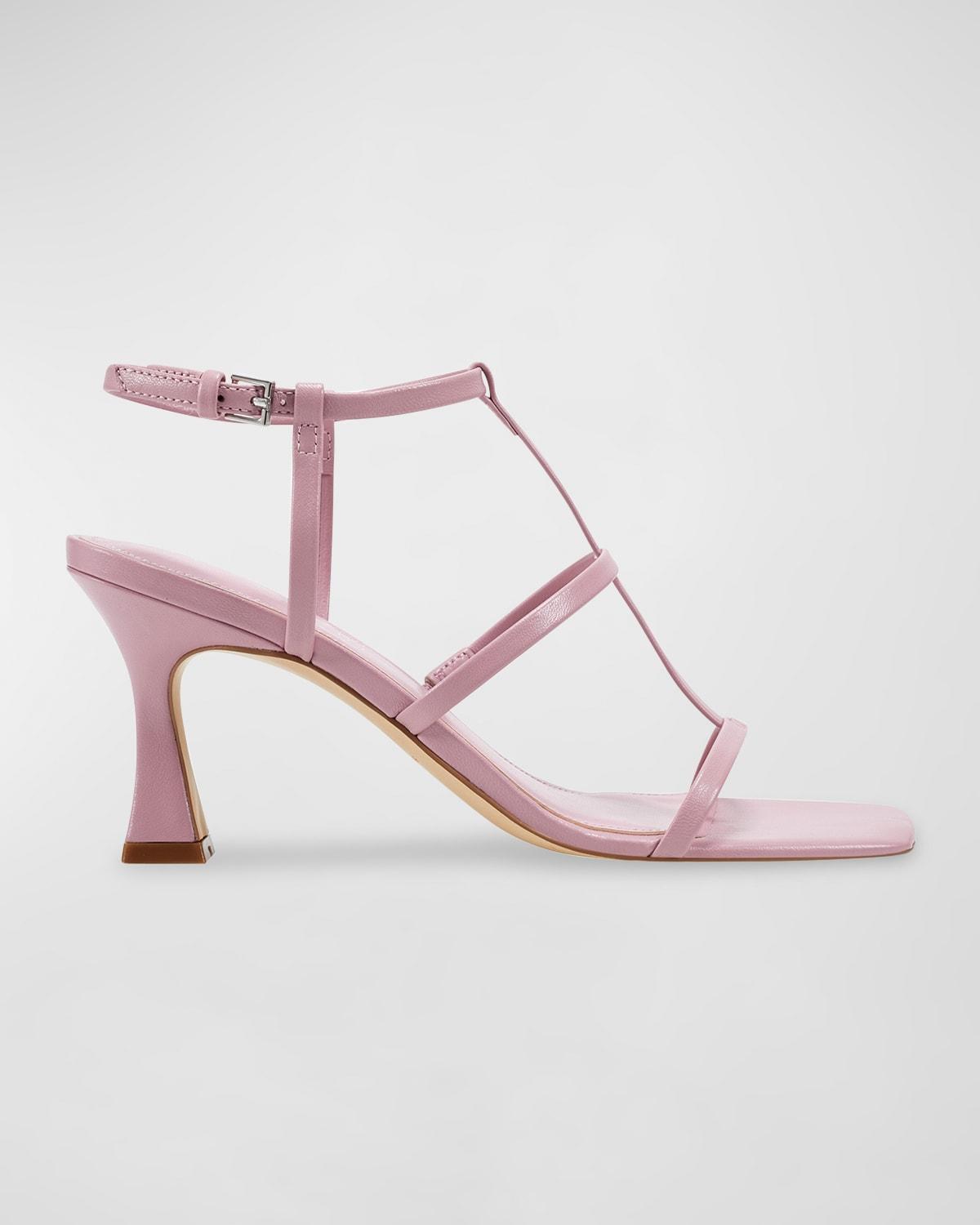 Leather T-Strap Slingback Sandals Product Image