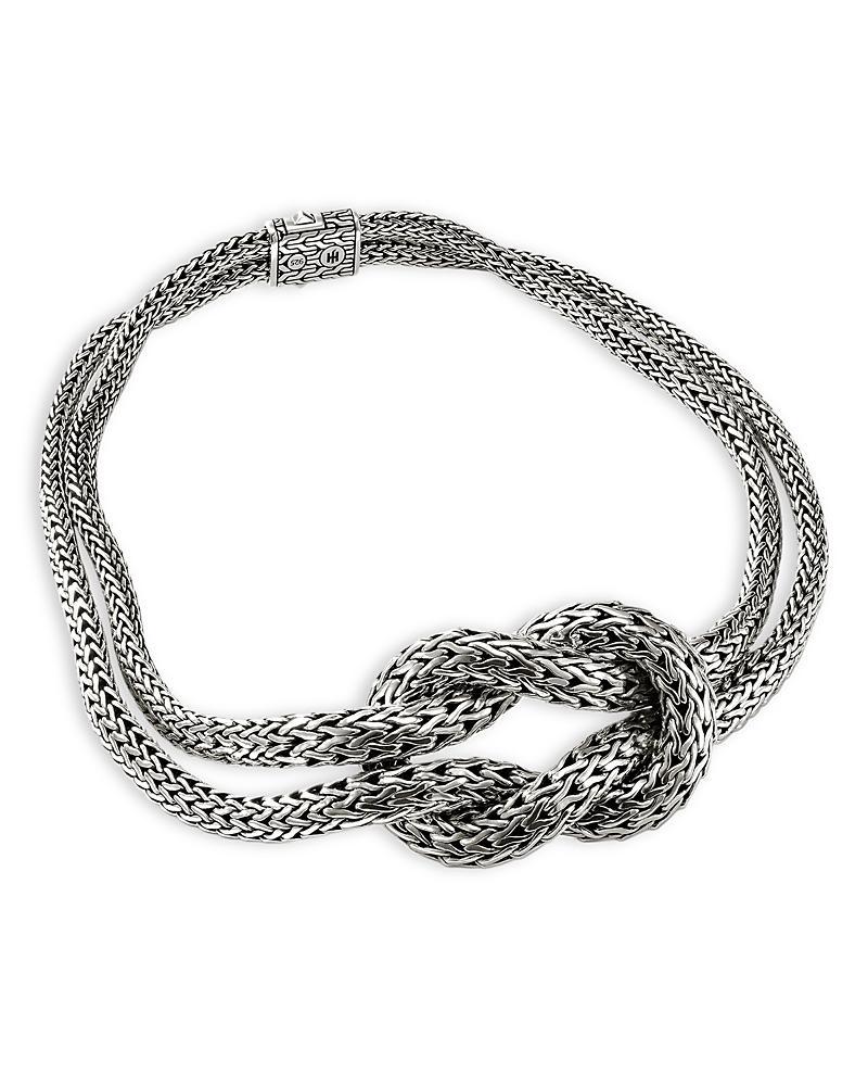 Womens Classic Chain Love Knot Sterling Silver Necklace Product Image