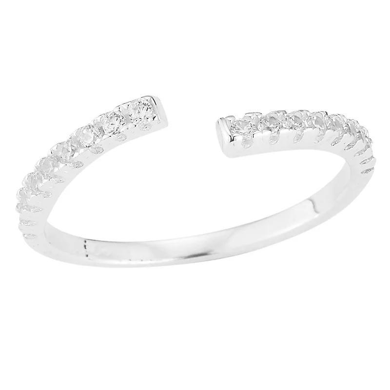 Sunkissed Sterling Cubic Zirconia Bypass Ring, Women's, Size: 7, Silver Tone Product Image