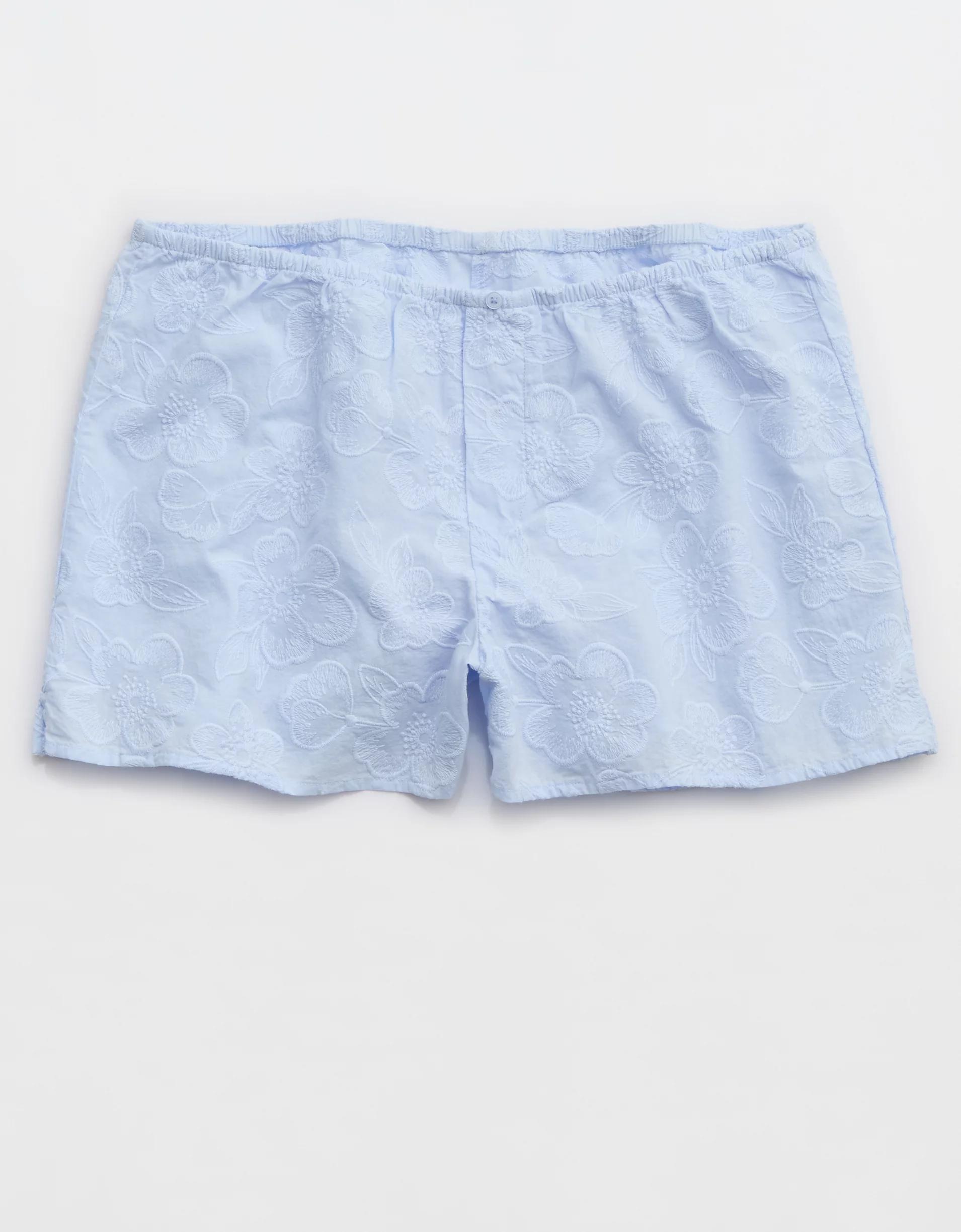 Aerie Off-Duty Embroidered Cotton Boxer Product Image