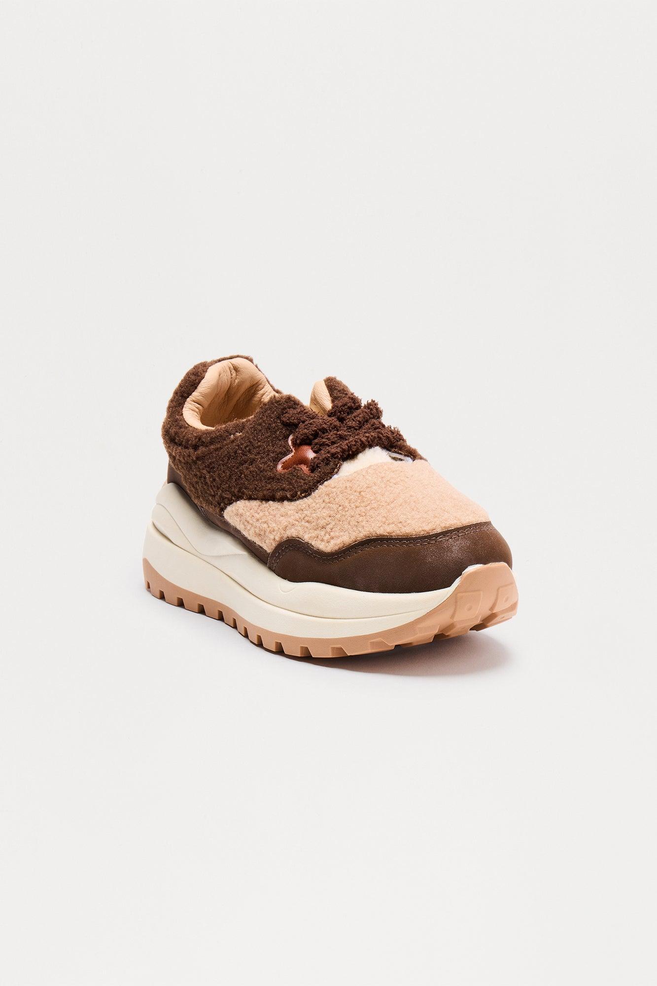 Hutch Sherpa Sneakers - Brown/combo Product Image