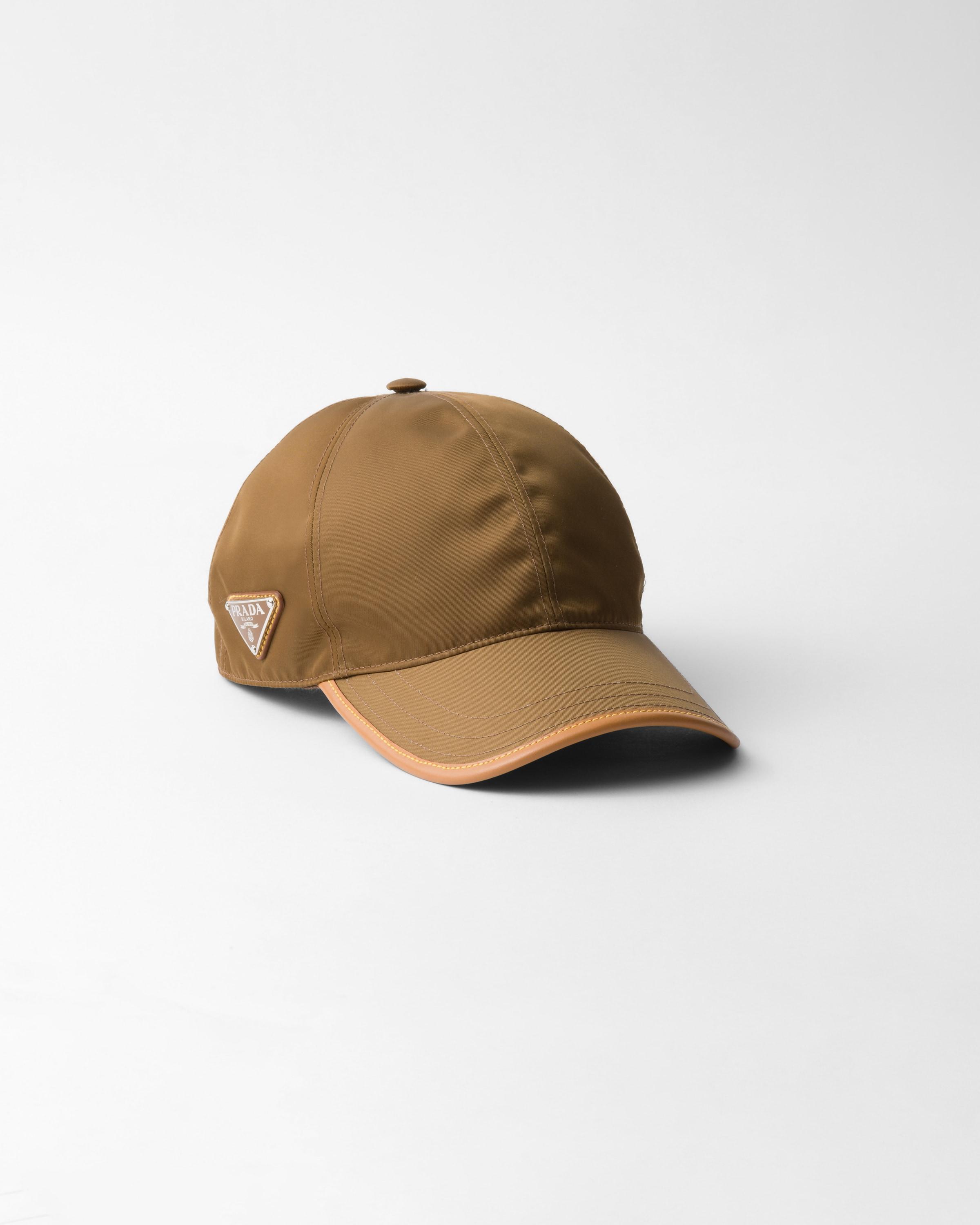 Re-Nylon and leather baseball cap Product Image