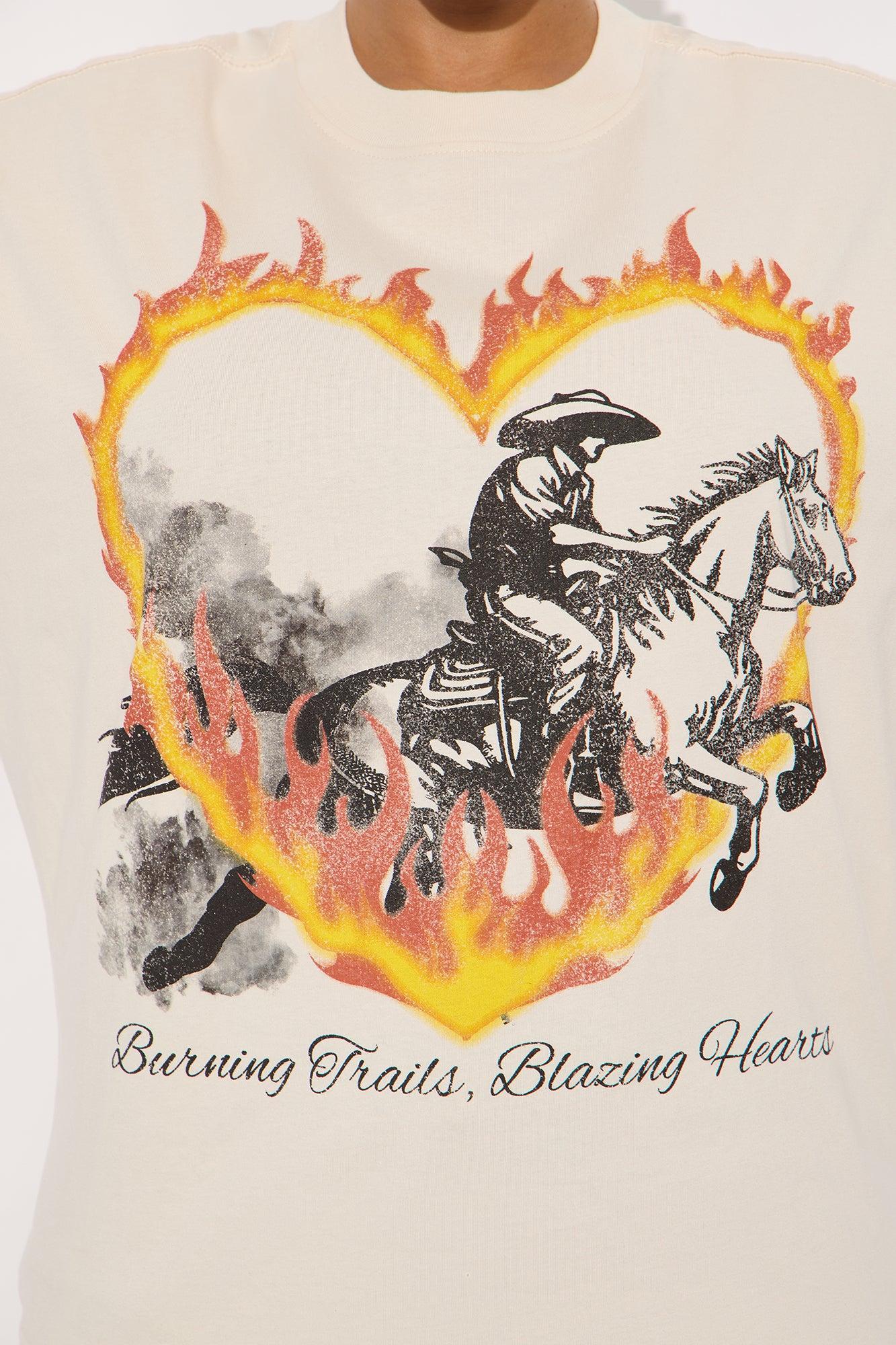Blazing Hearts Washed Tee - Off White Product Image