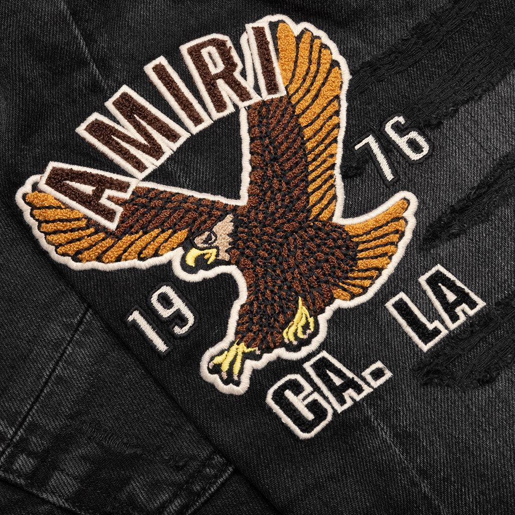 Varsity Eagle Logo Straight Jean - Faded Black Male Product Image