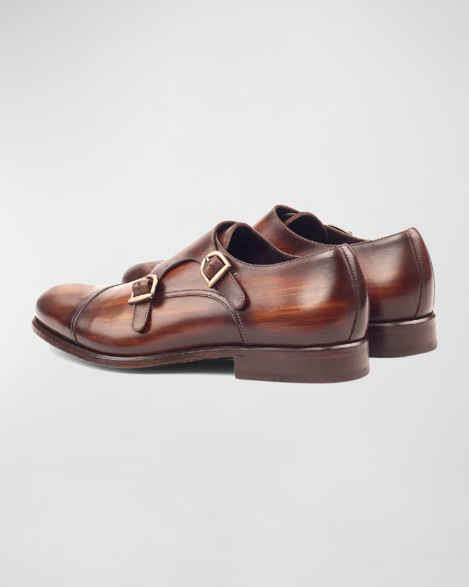Men's Regal Two-Tone Patina Leather Double-Monk Loafers Product Image