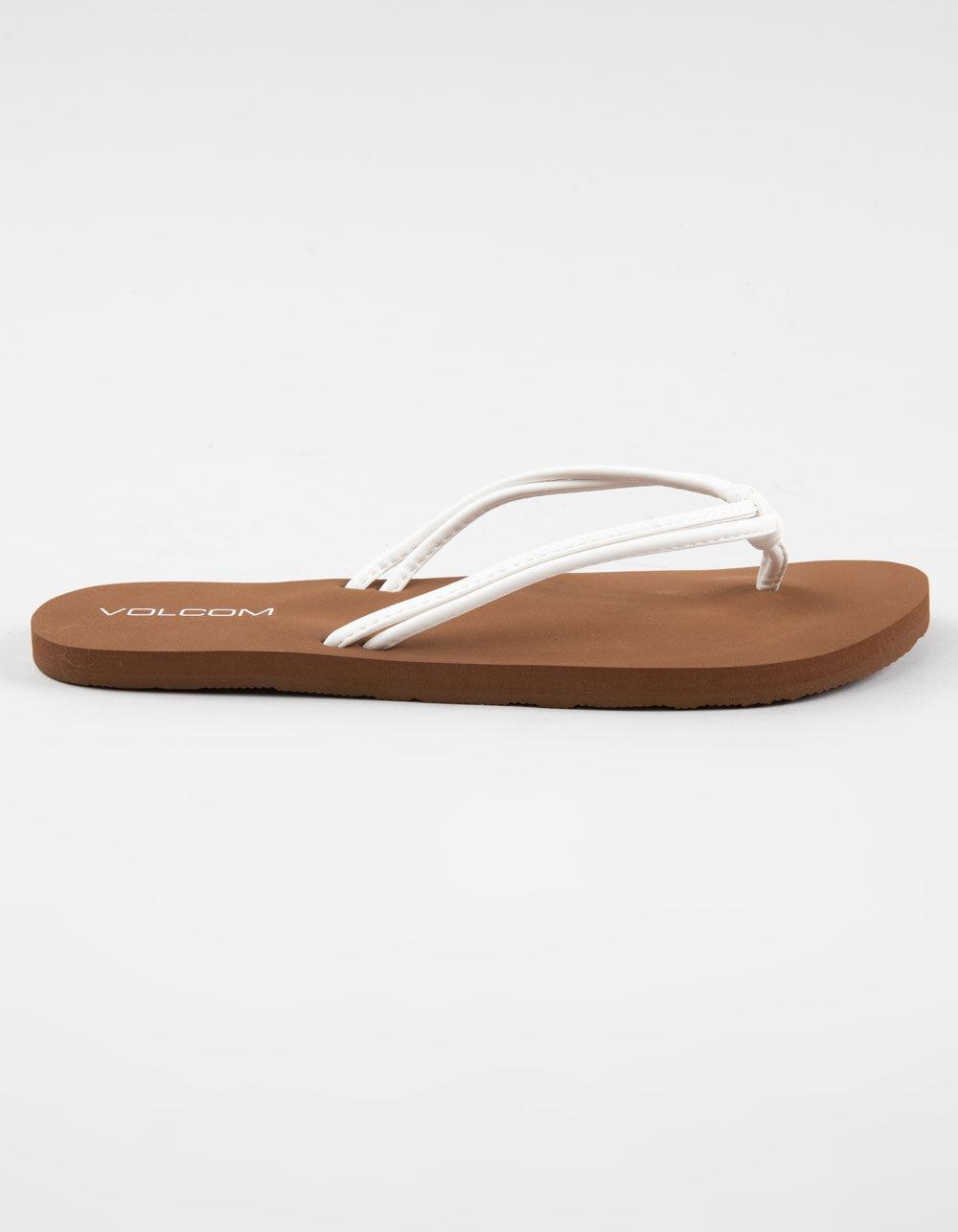 VOLCOM Double Strap 3 Point Womens Sandals - WHITE Product Image