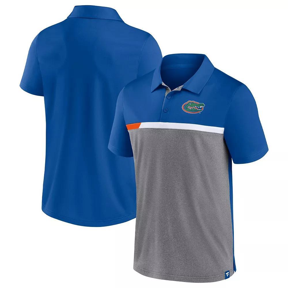 Men's Fanatics Branded Royal/Heathered Gray Kentucky Wildcats Split Block Color Block Polo, Size: Large, Blue Product Image