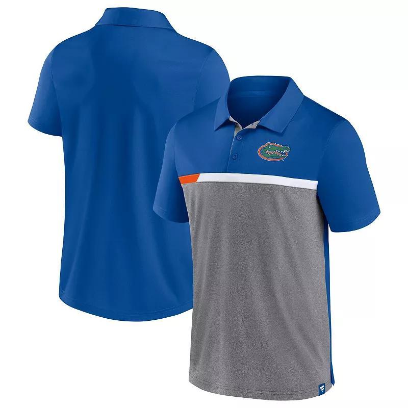 Men's Fanatics Branded Royal/Heathered Gray Kentucky Wildcats Split Block Color Block Polo, Size: Large, Blue Product Image