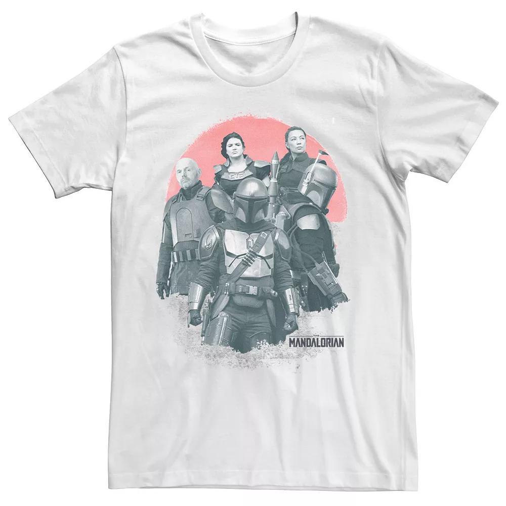 Men's Star Wars: The Mandalorian Group Shot Red Sun R15 Tee, Size: XS, White Product Image