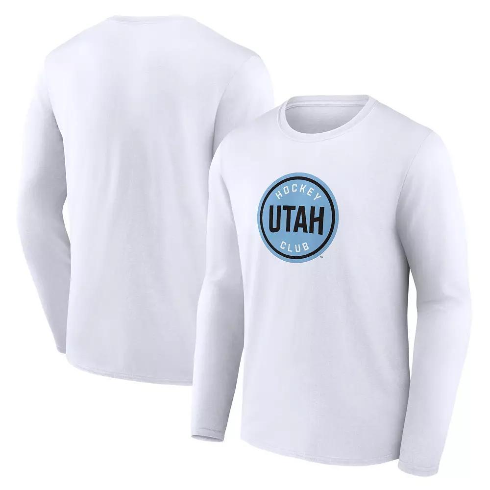 Men's Fanatics White Utah Hockey Club Draft Logo Long Sleeve T-Shirt, Size: 5XL, Ute White Product Image