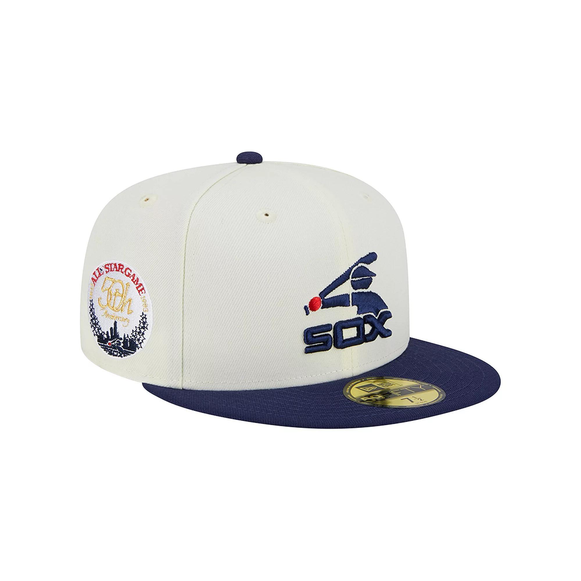 Men's New Era Stone/Navy Chicago White Sox Retro 59FIFTY Fitted Hat, Size: 7 7/8, Team Product Image