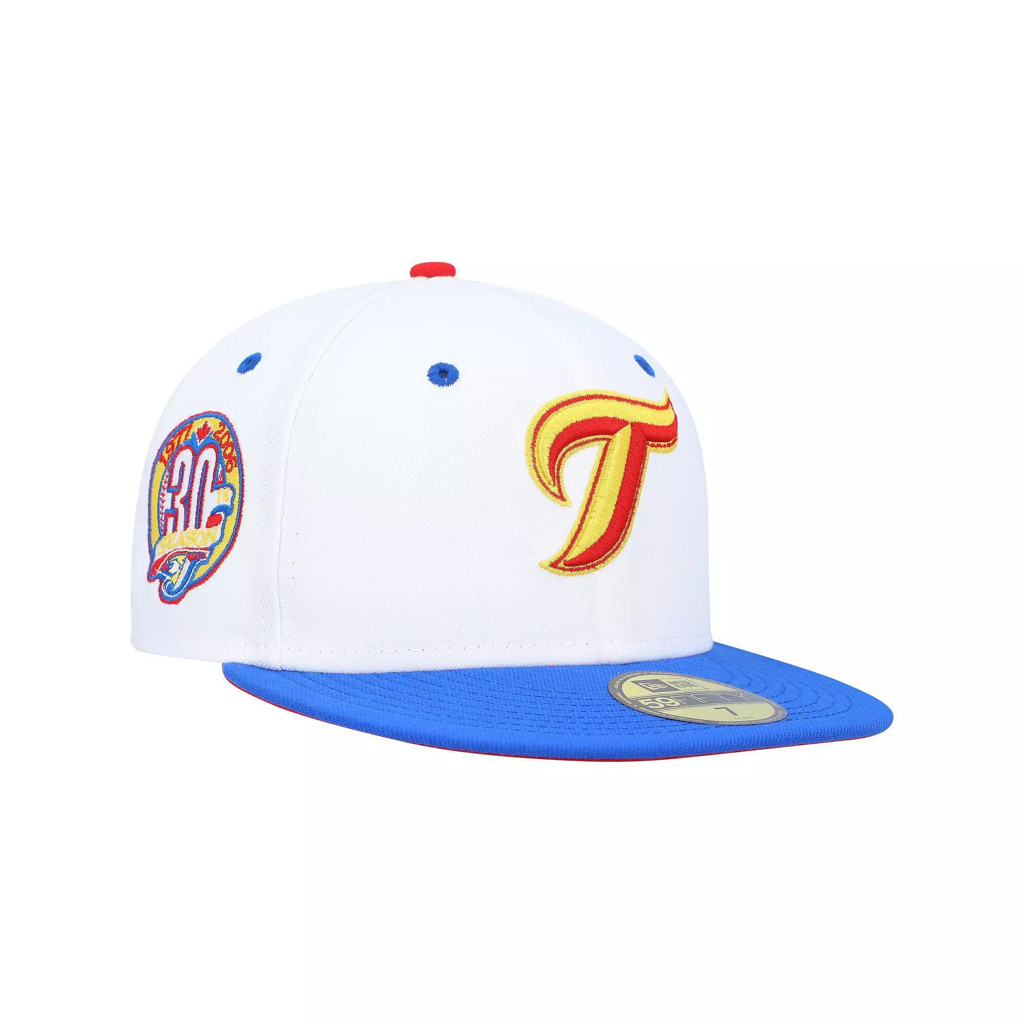Mens New Era White/Royal Toronto Blue Jays 30th Anniversary Cherry Lolli 59FIFTY Fitted Hat Product Image