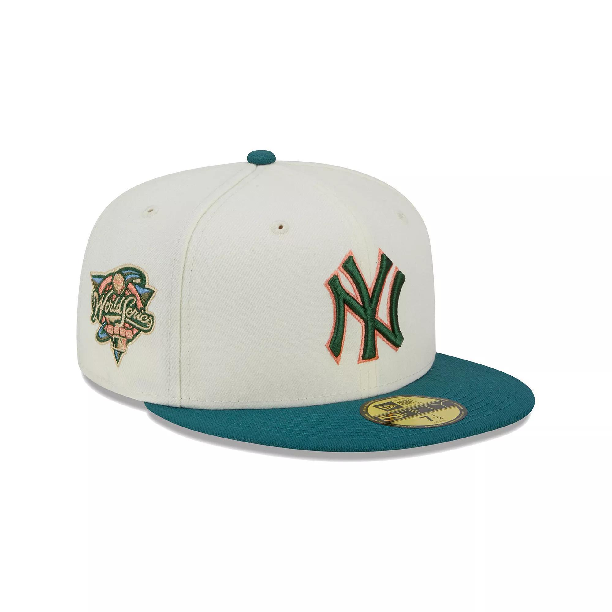 Men's New Era Cream New York Yankees Chrome Evergreen 59FIFTY Fitted Hat, Size: 8, Beige Product Image