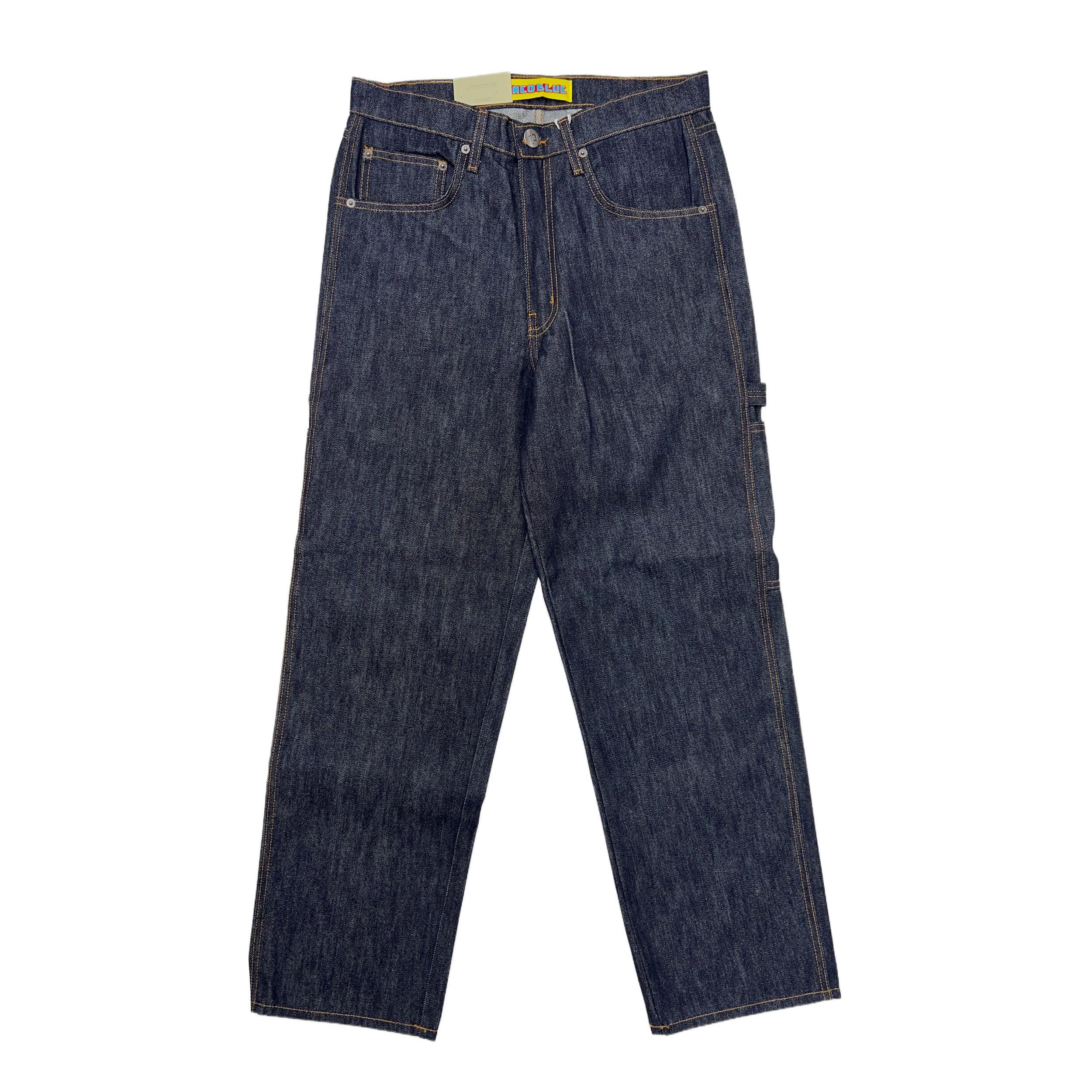 Neo Blue Carpenter Baggy Jeans Male Product Image