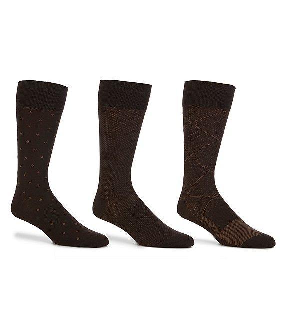 Gold Label Roundtree & Yorke Argyle Crew Dress Socks 3-Pack Product Image