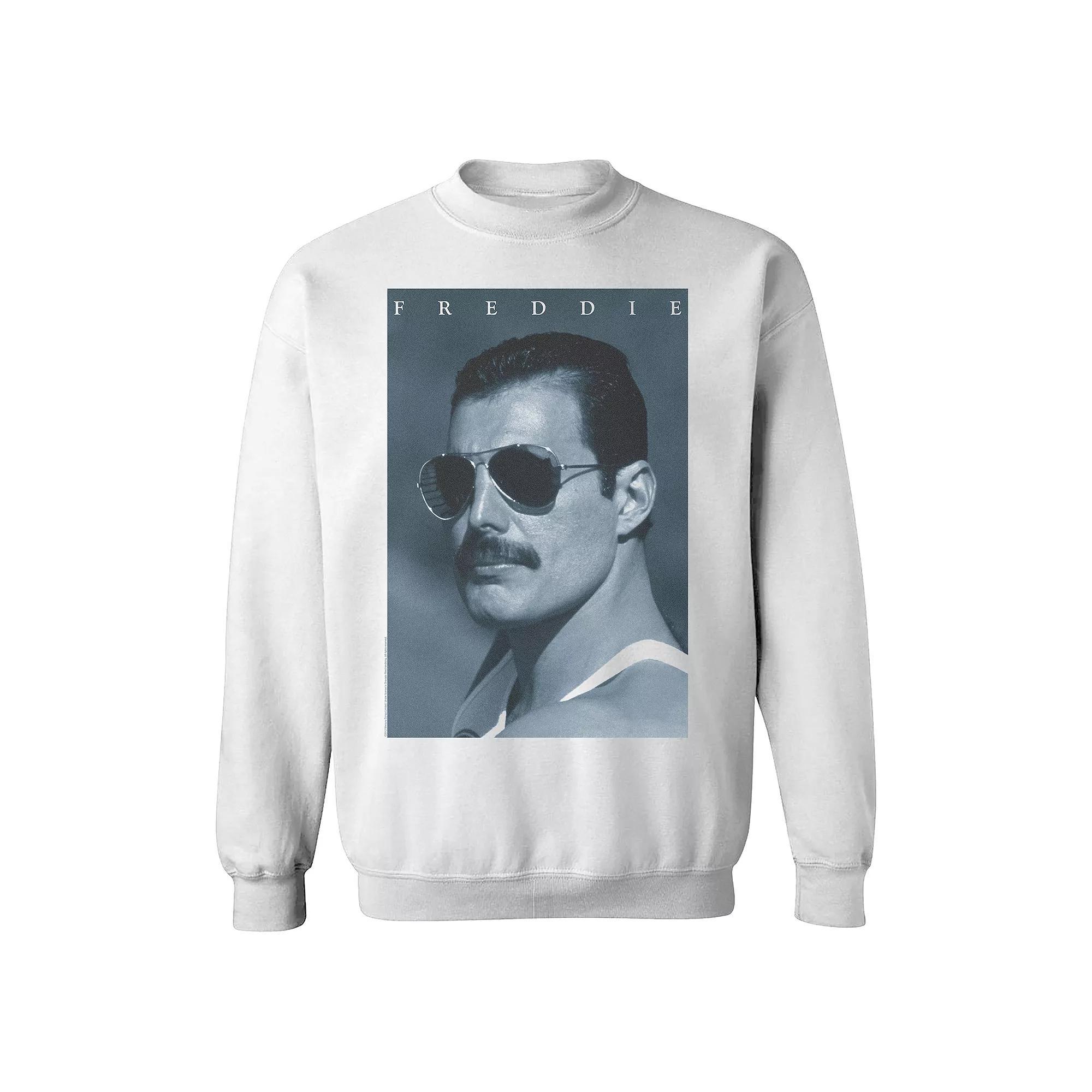 Men's Freddie Mercury Blue Sweatshirt, Size: XL, White Product Image