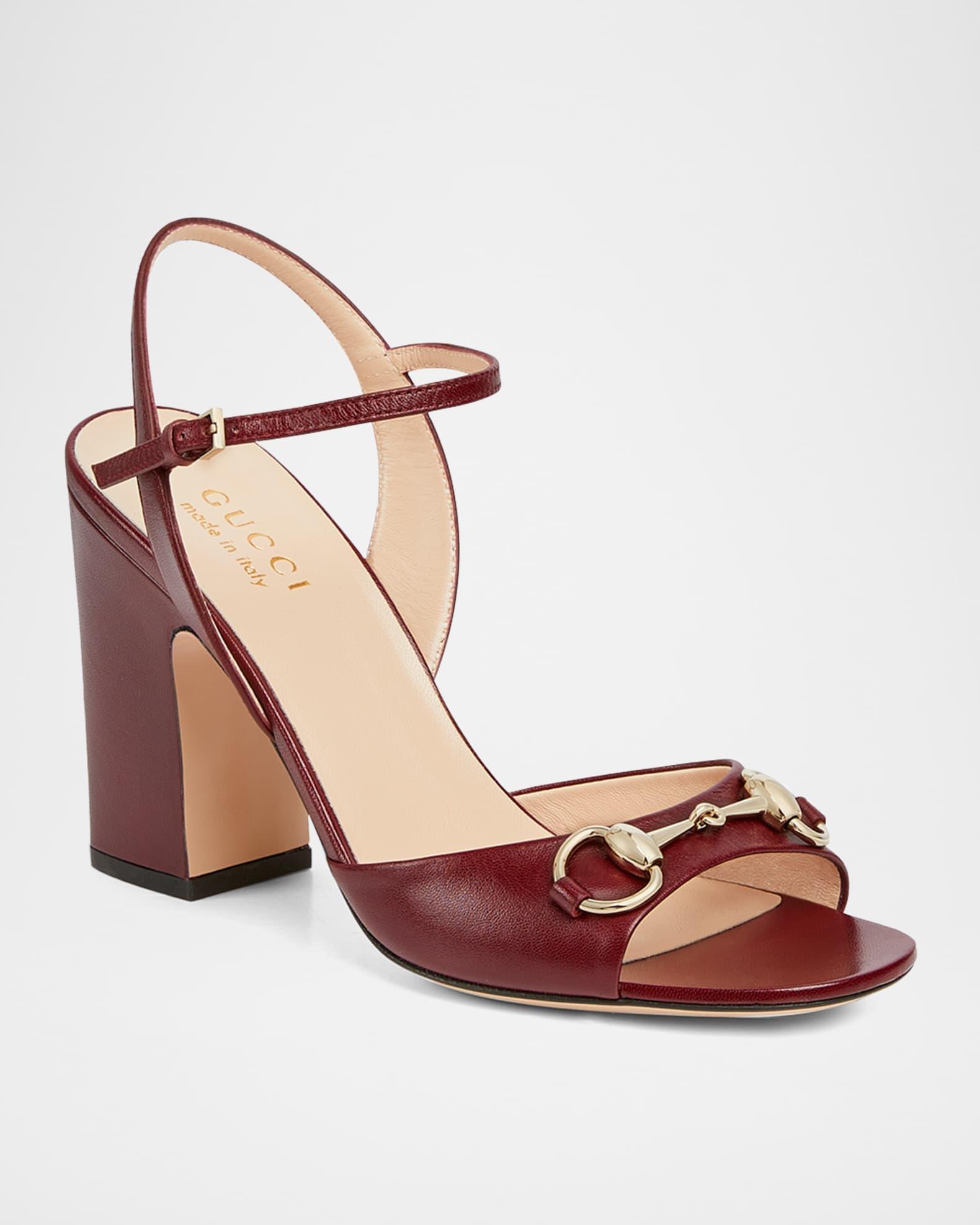 Lady Horsebit Ankle-Strap Leather Sandals  Product Image
