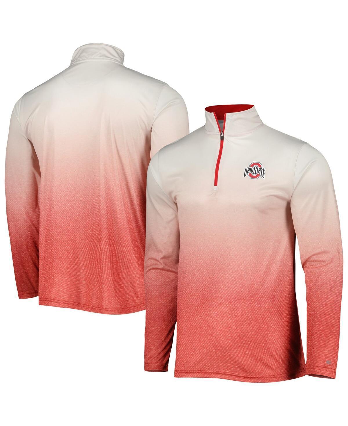 Men's Colosseum White/Scarlet Ohio State Buckeyes Laws of Physics Quarter-Zip Windshirt, Size: Medium Product Image