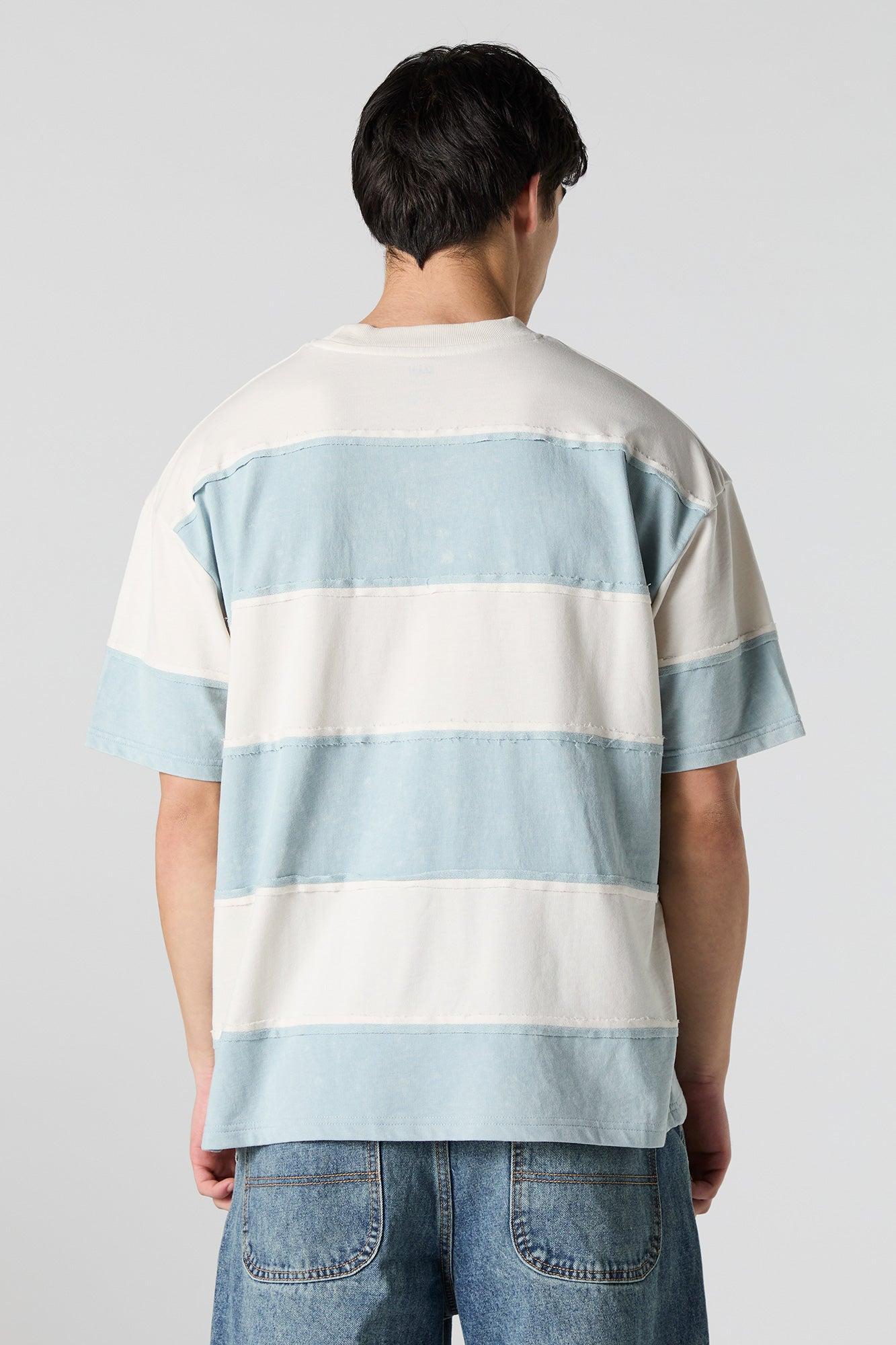 Striped Exposed Seam Relaxed T-Shirt Male Product Image