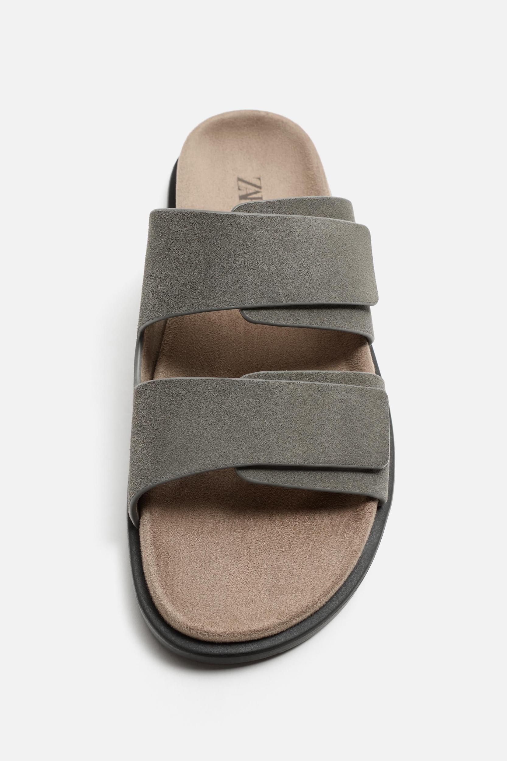 DOUBLE STRAP LEATHER SANDALS Product Image