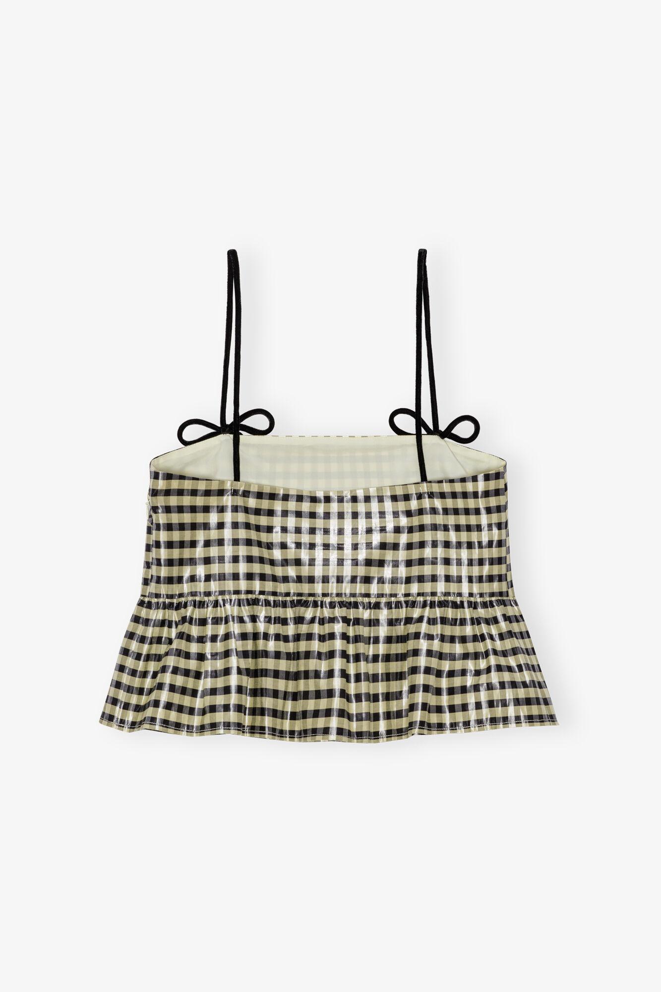 Shiny Check Jacquard Top Product Image