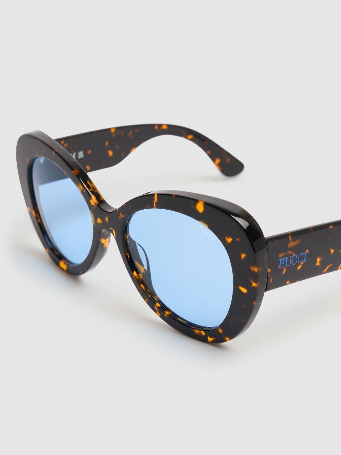 PUCCI Color Explosion Acetate Sunglasses In Dark Havana Product Image