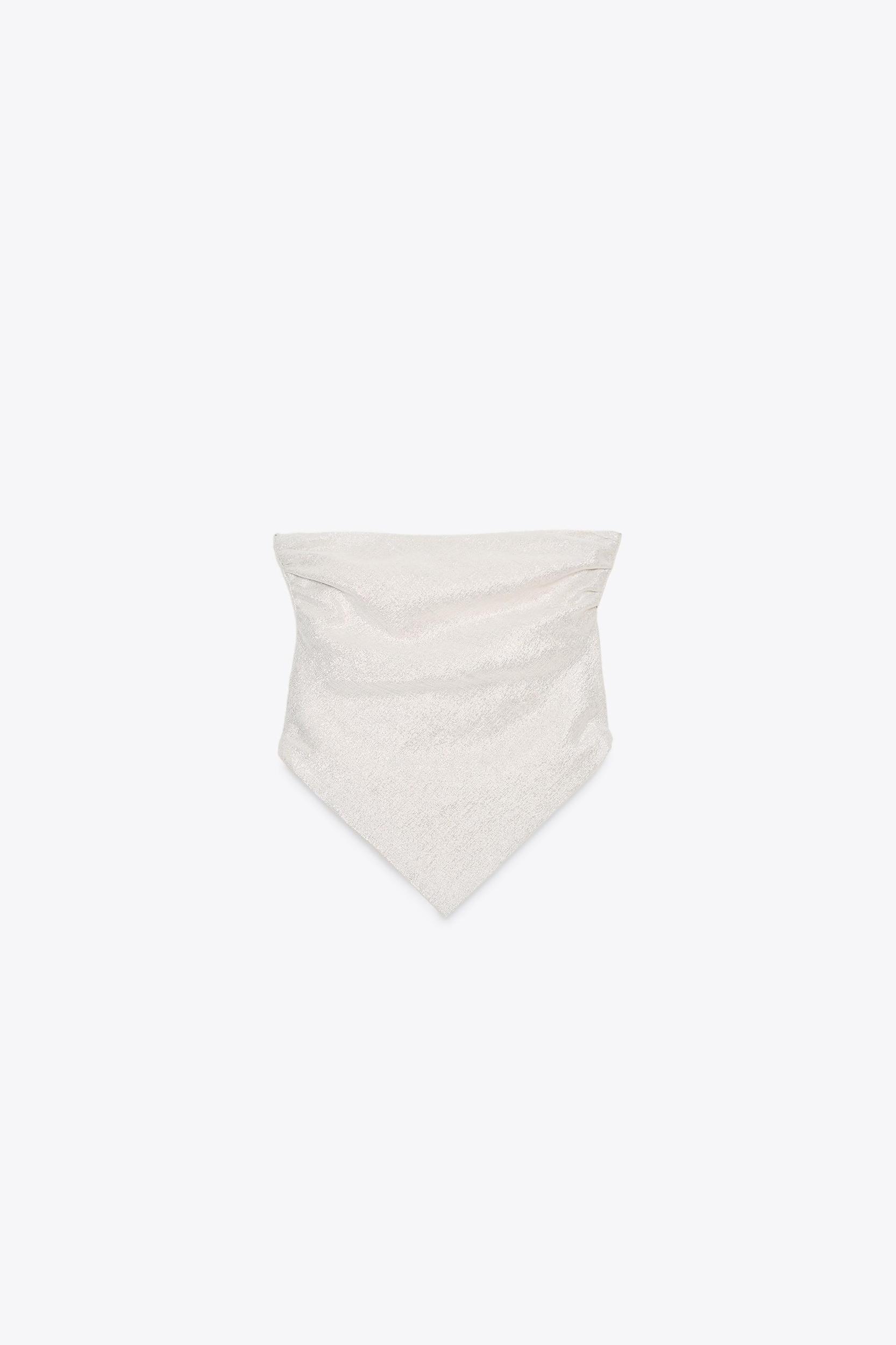 METALLIC THREAD HALTER TOP Product Image