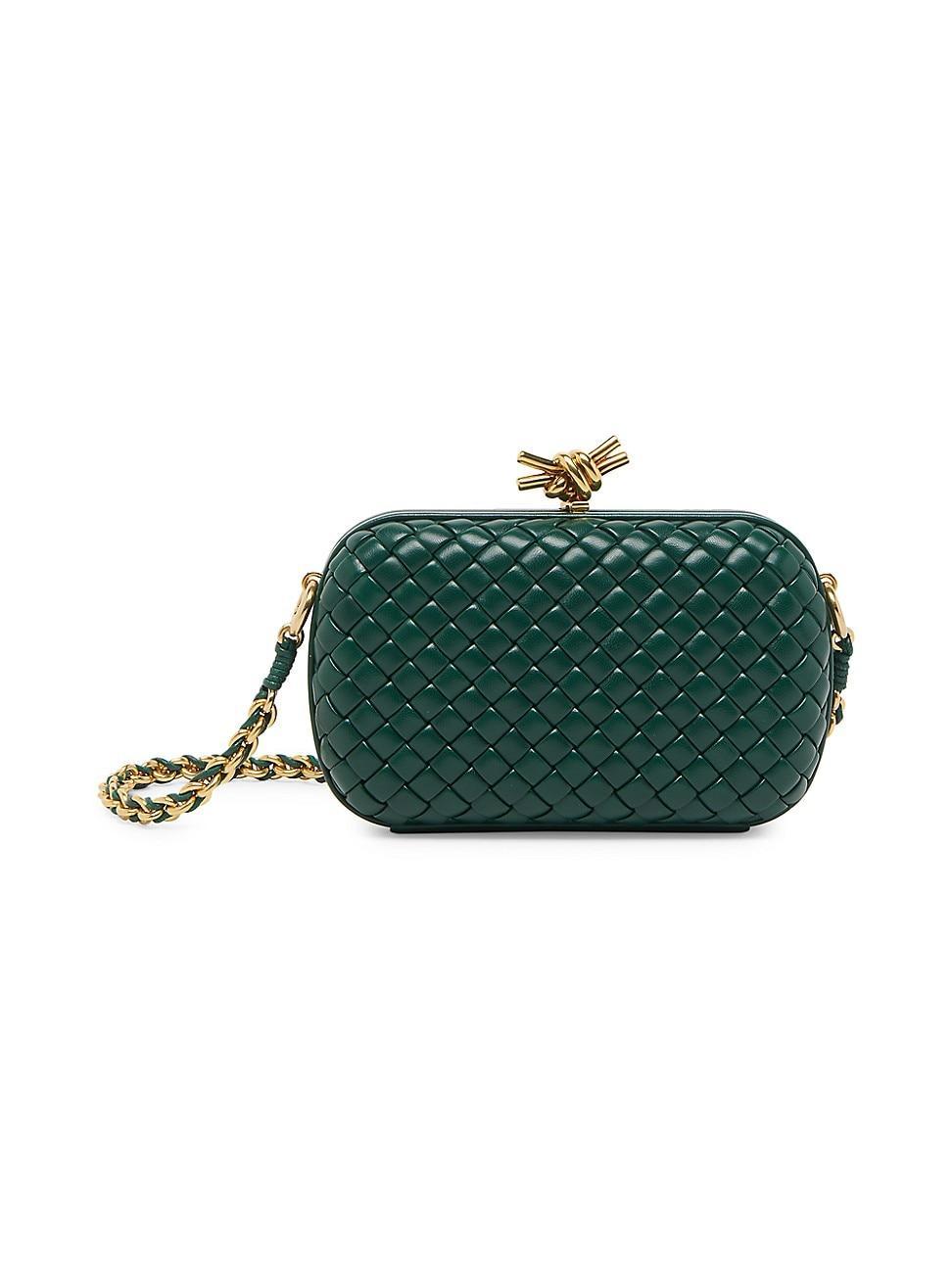Womens Knot Padded Intreccio Leather Minaudire Product Image