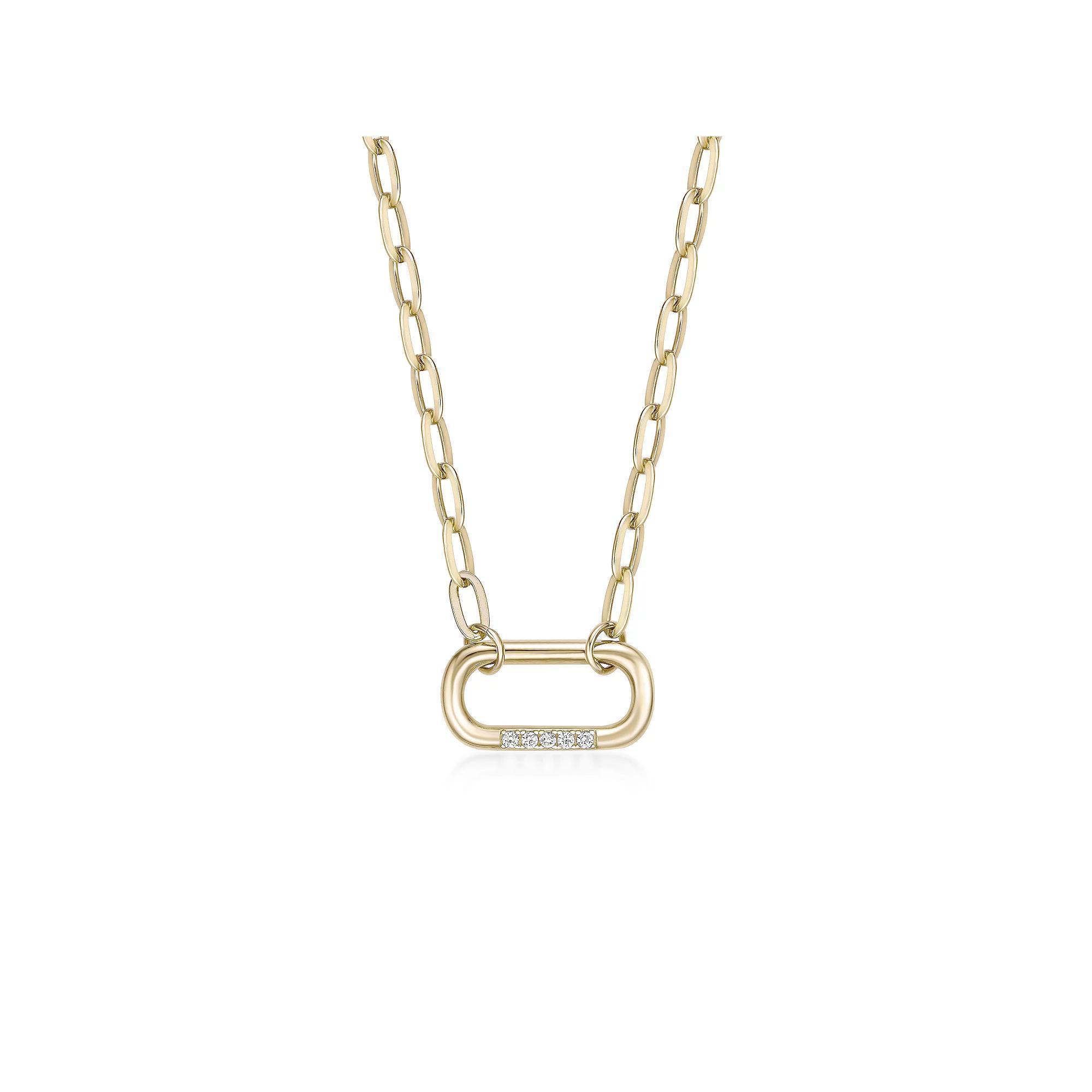 Gemminded 18k Gold Over Silver Lab-Grown Diamond Accent Pendant Necklace, Women's, Size: 18", Gold Tone Product Image