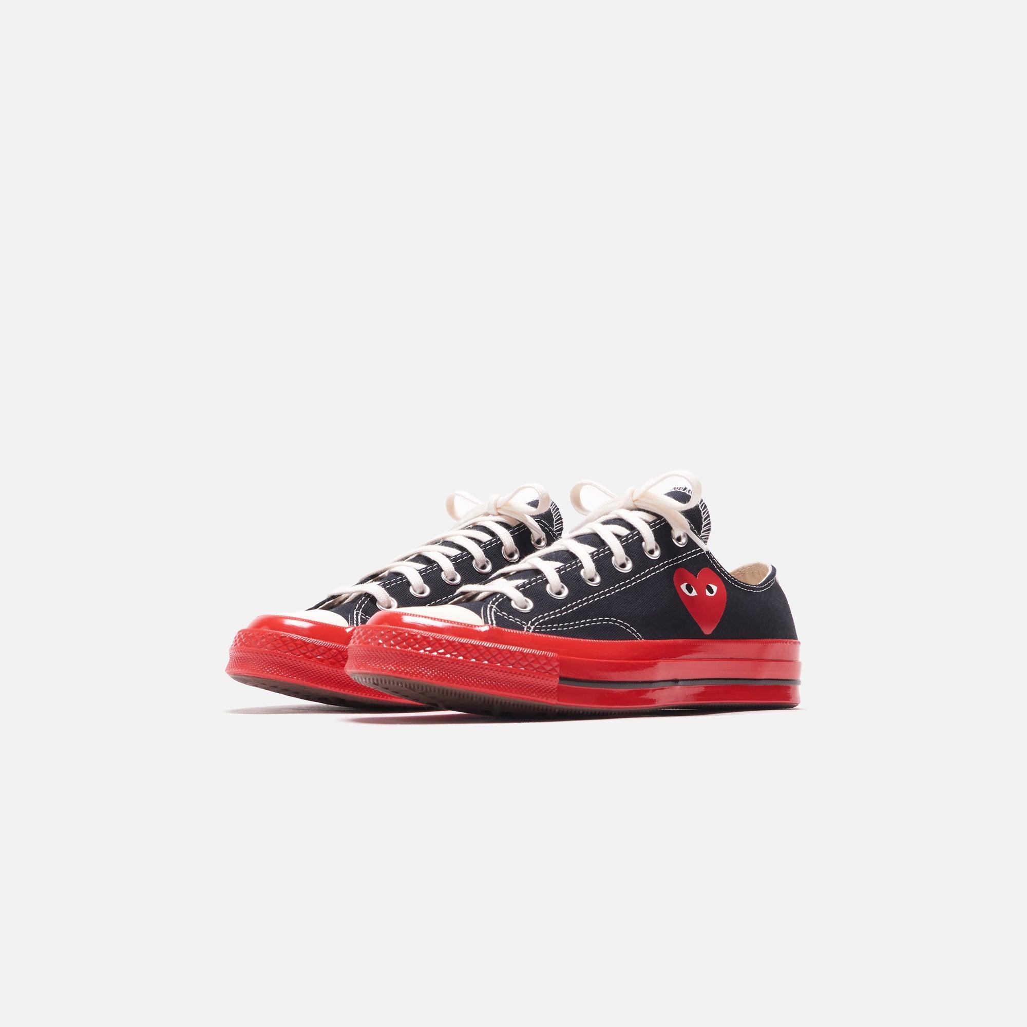 Converse x Comme des Garçons CDG Play Red Sole Low Top - Black Male Product Image