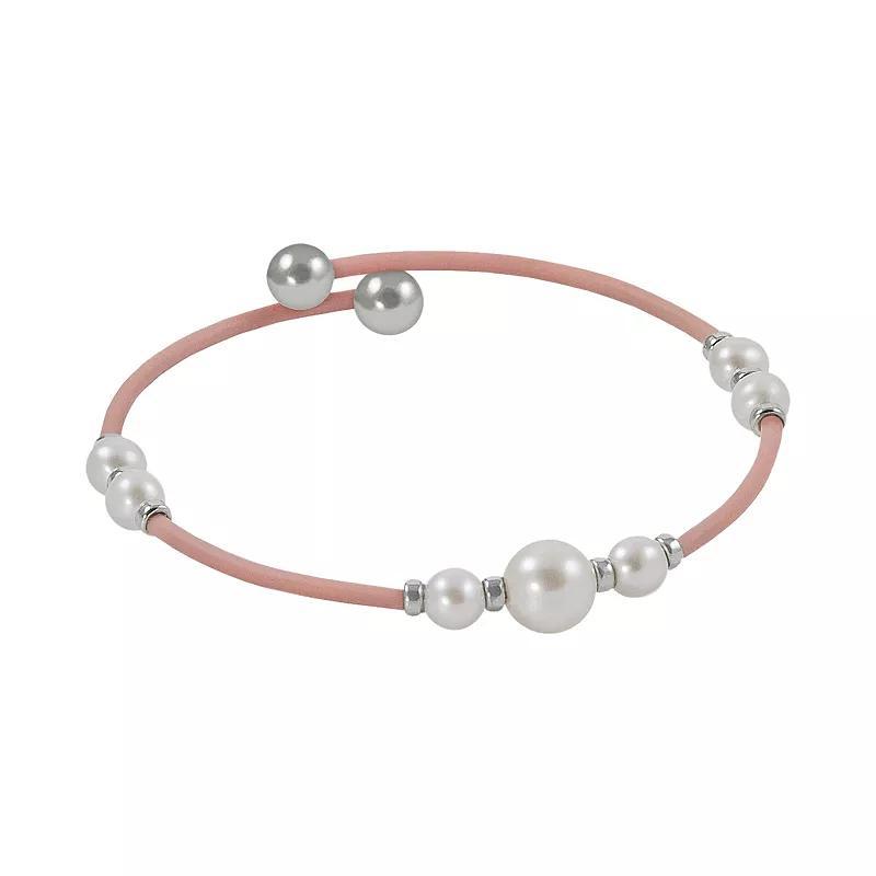 Sterling Silver Freshwater Cultured Pearl Stretch Bracelet, Womens, Freshwater White Product Image
