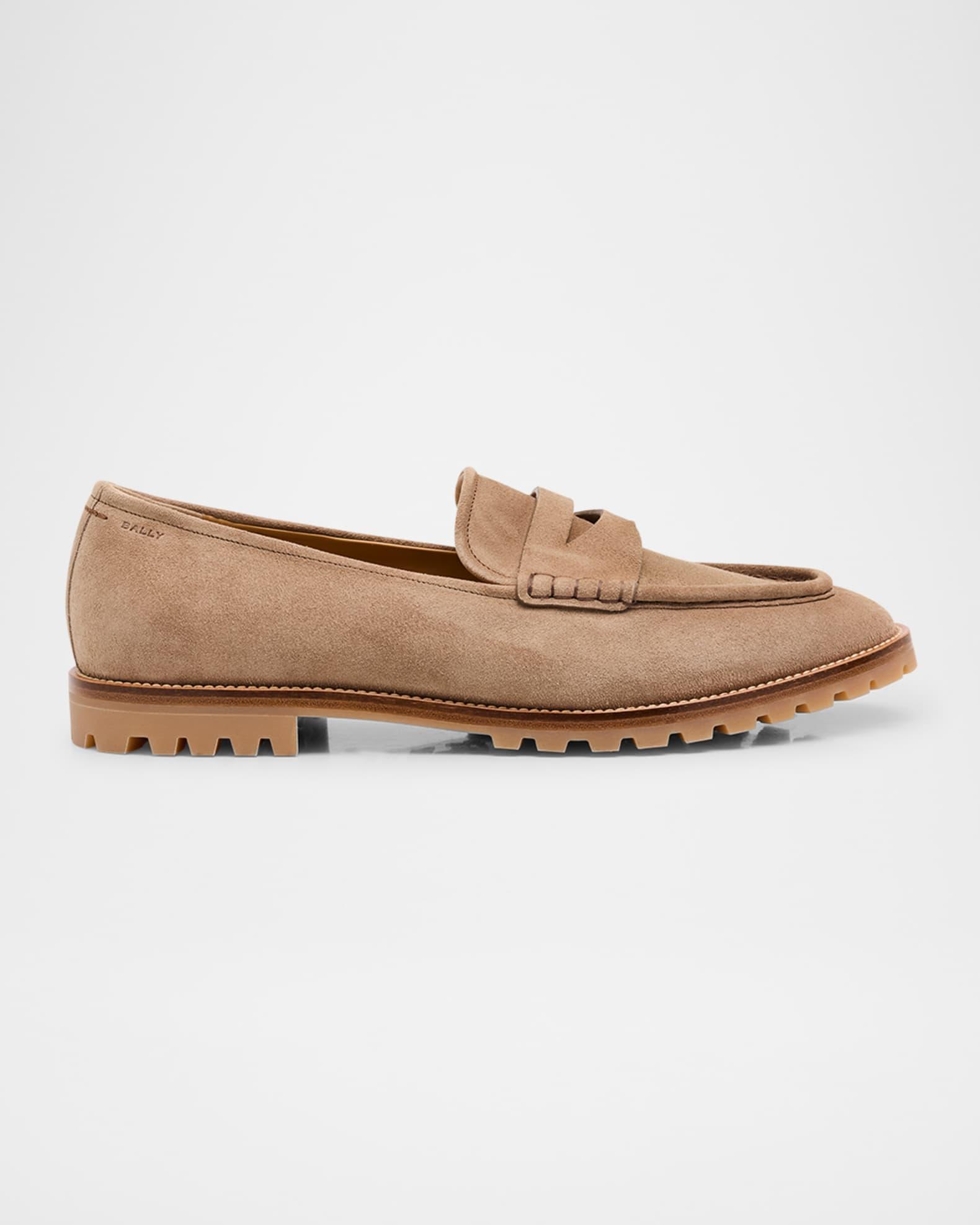 Men's Sandrew Lug-Sole Leather Penny Loafers Product Image