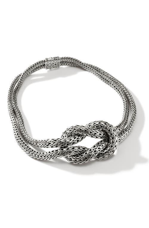 Womens Classic Chain Love Knot Sterling Silver Necklace Product Image