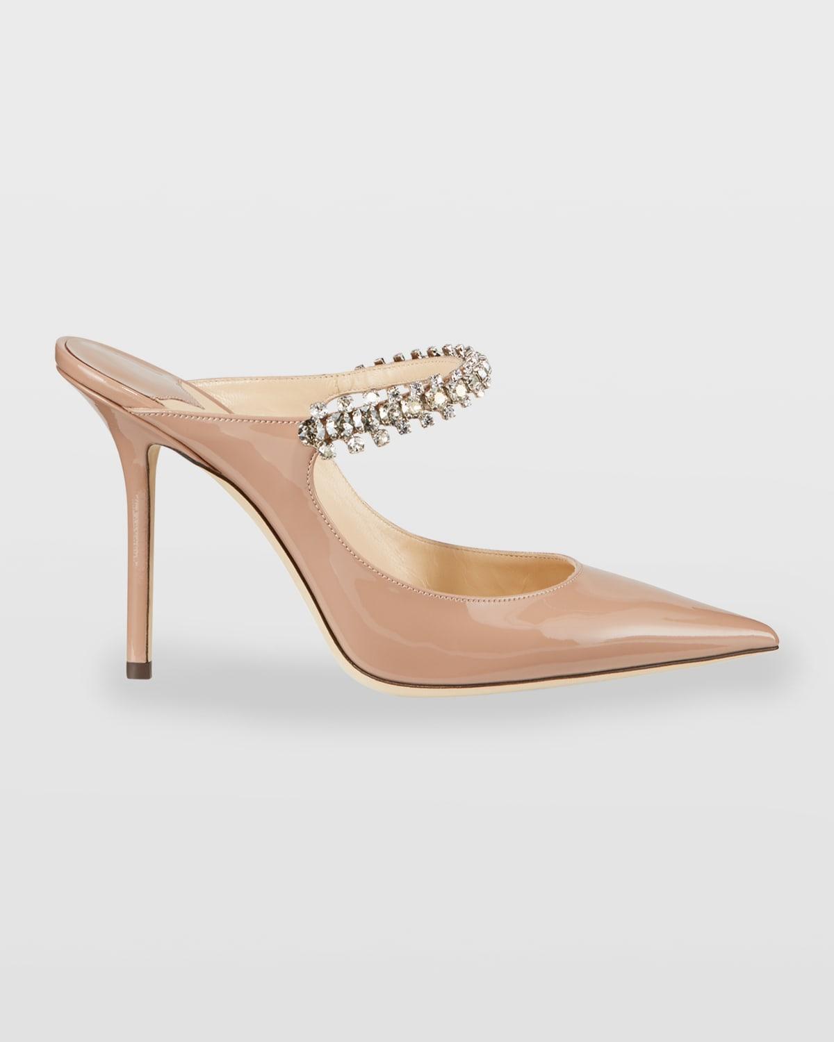 Womens Bing 100MM Embellished Patent Leather Mules Product Image