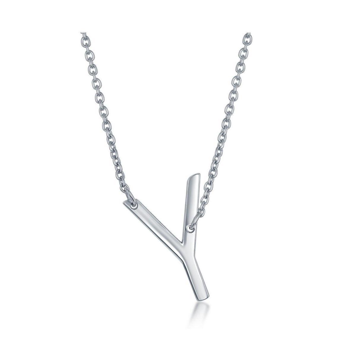 Sterling Silver Sideways Initial Necklace, Women's, Size: 16-18" ADJ, Sterling P Product Image