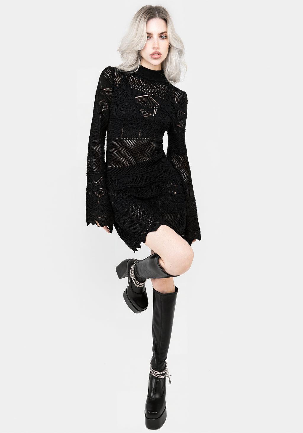 Entice Pointelle Mini Dress Product Image